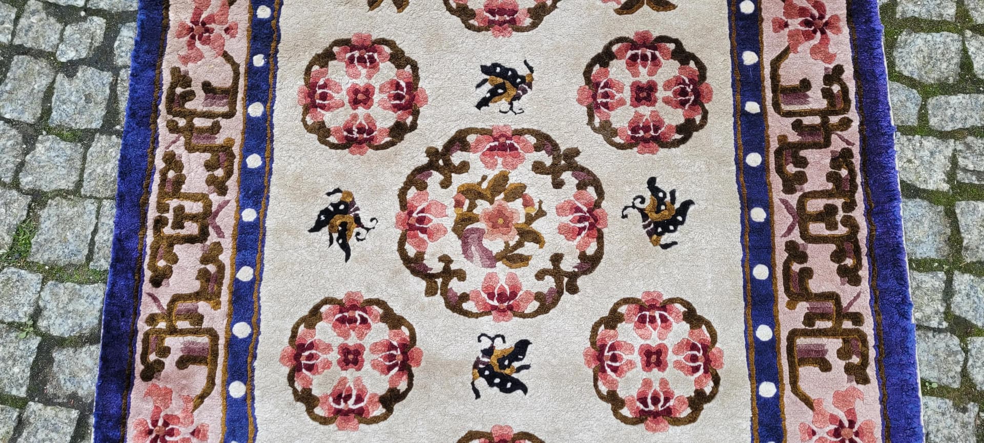 Dywan orientalny, 95x180 cm, multikolor, jedwab, Chiny, lata 90. - 87441