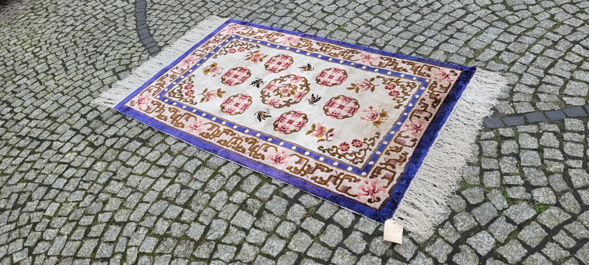 Dywan orientalny, 95x180 cm, multikolor, jedwab, Chiny, lata 90. - 87442