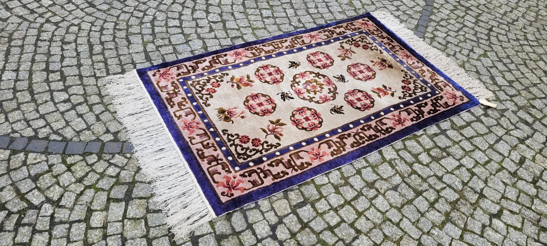 Dywan orientalny, 95x180 cm, multikolor, jedwab, Chiny, lata 90. - 87434