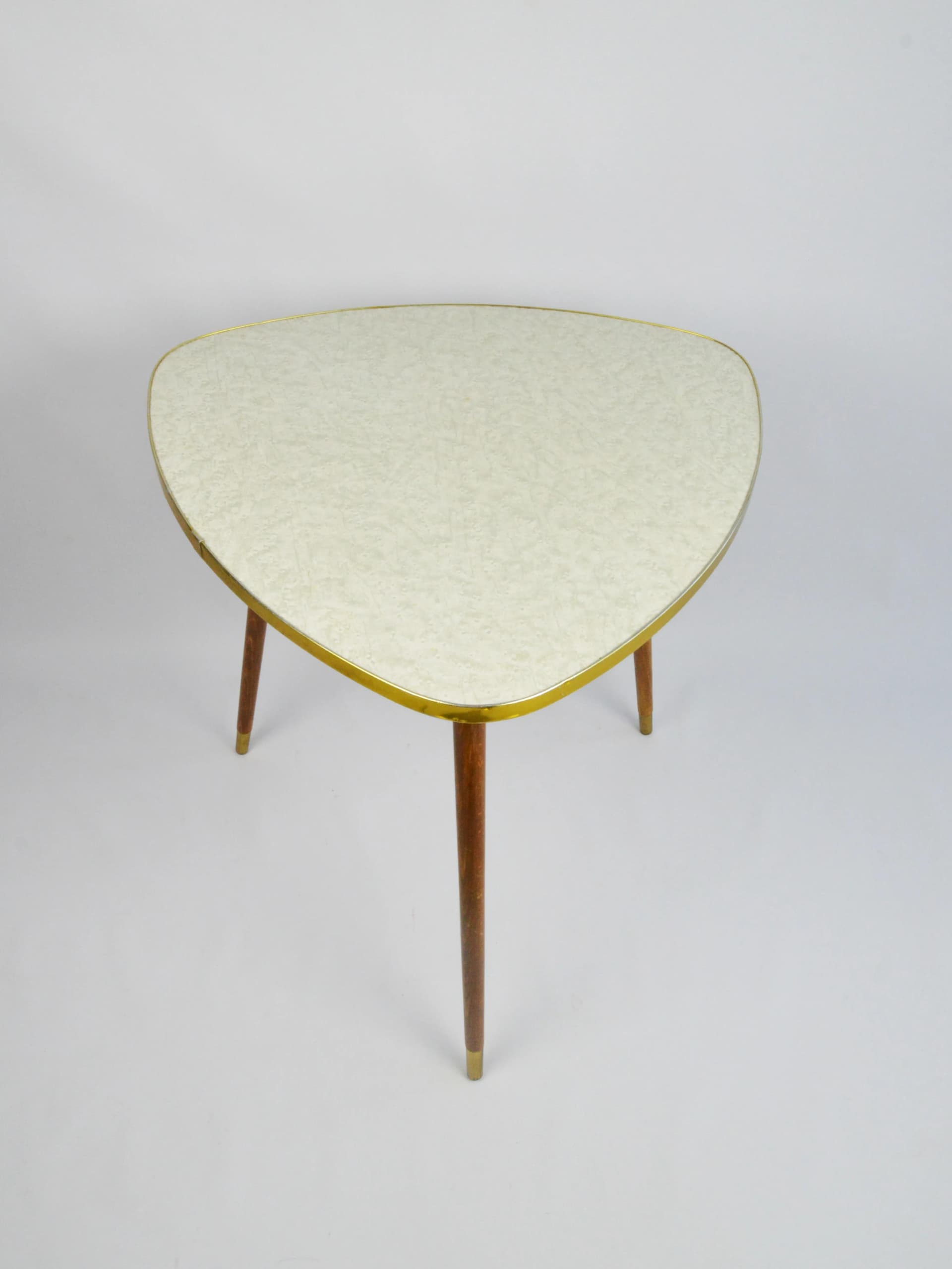 Stolik pomocniczy Rockabilly, turkusowy, drewno, Niemcy, lata 60. - 84304