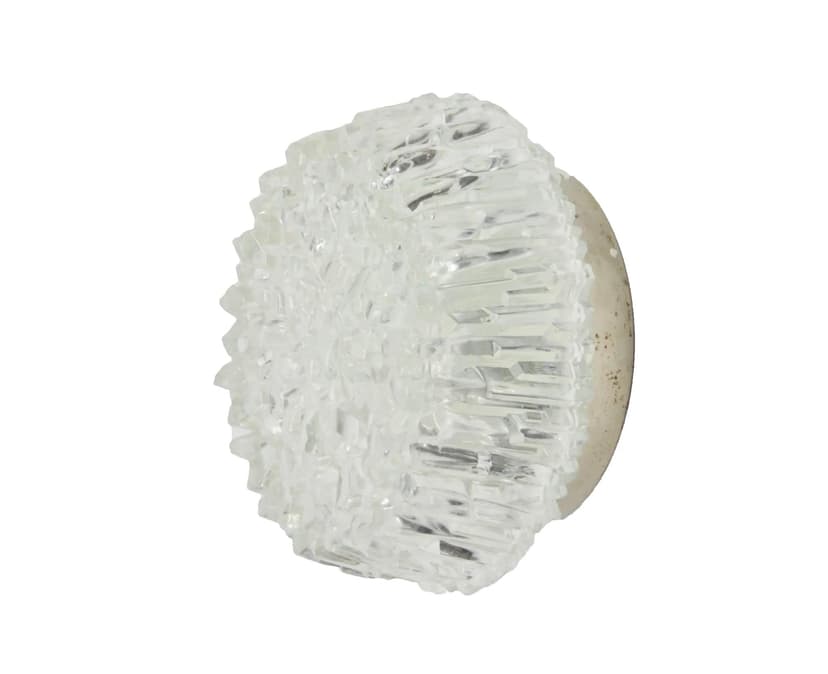 Plafon, szkło transparentne, metal srebrny, Hillebrand, Niemcy, lata 70.