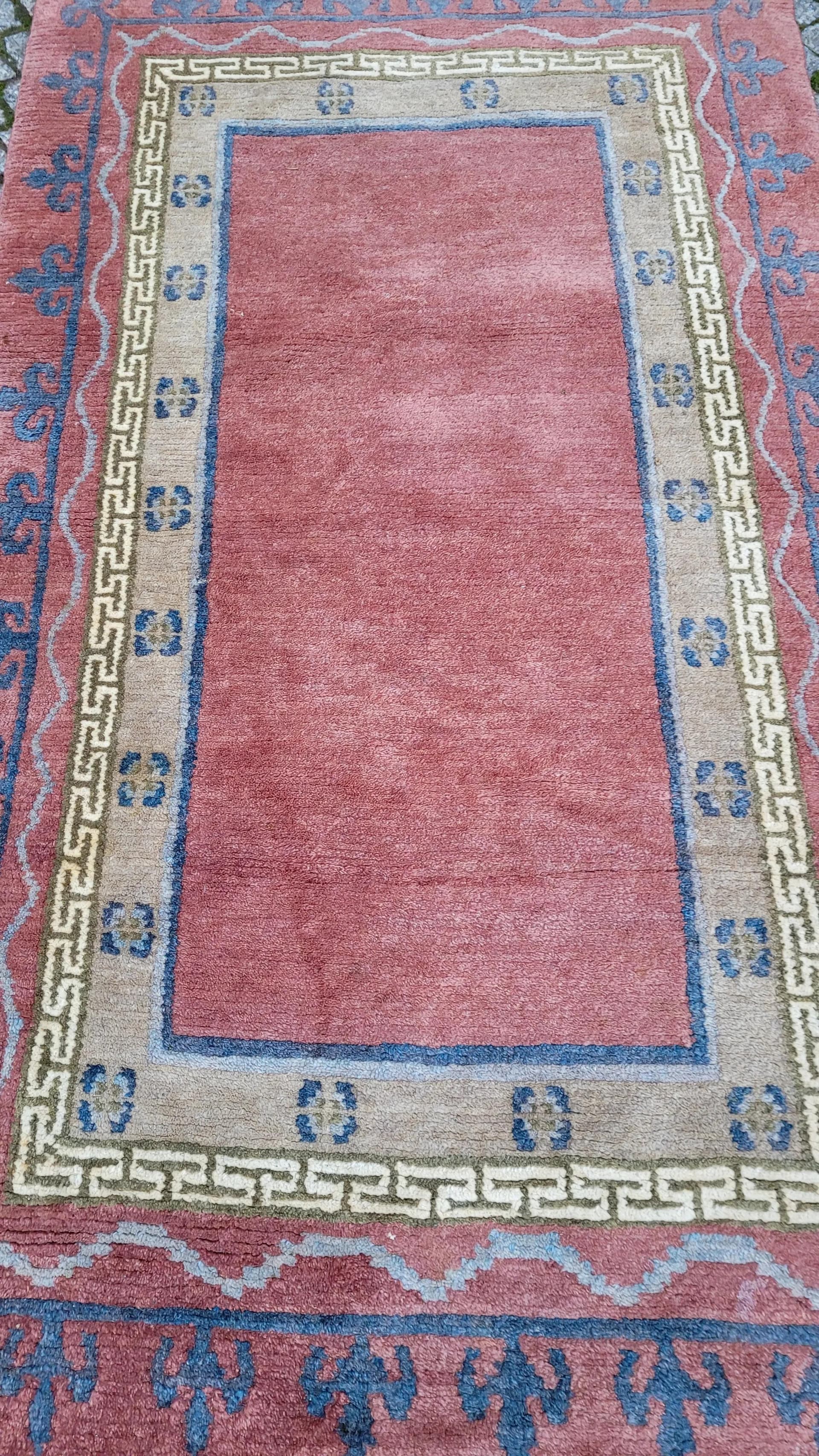 Dywan nepalsko-tybetański 95x175 cm, brązowy, wełna, Nepal - 87417