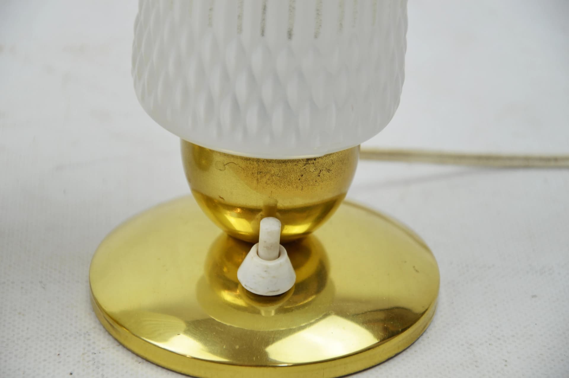 Para lampek nocnych, szkło białe, metal złoty, Niemcy, lata 70. - 84201