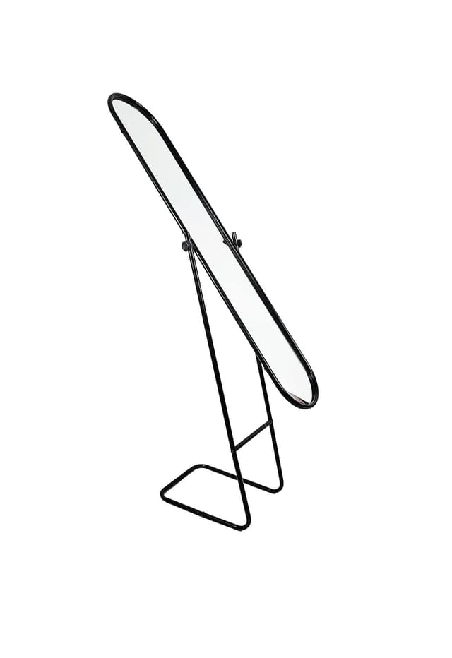 Lustro podłogowe, metal czarny, Polska, lata 80. - WYMIARY