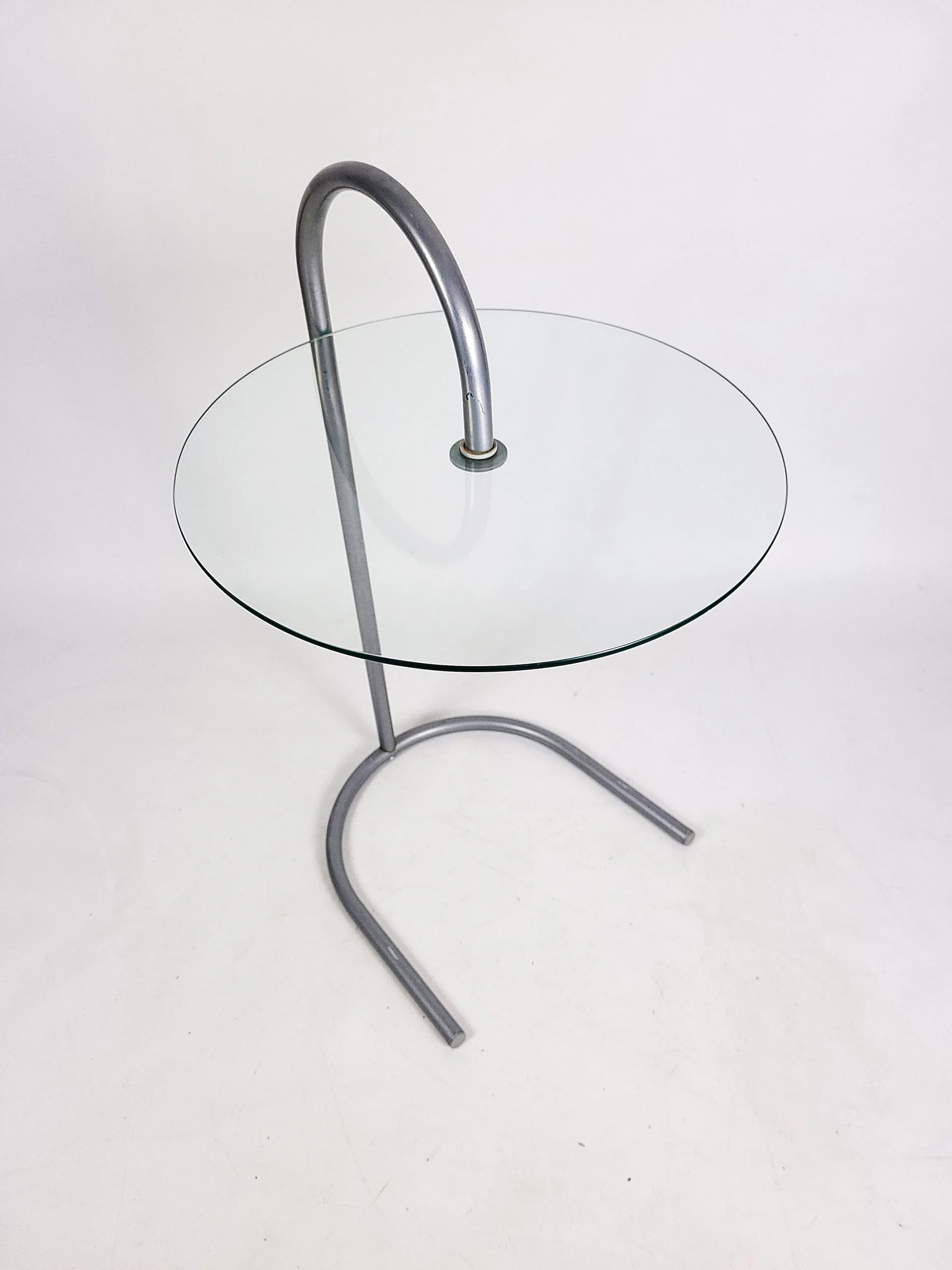 Stolik RY, szkło transparentne, stal chromowana srebrna, proj. T. Björklund, dla Ikea, Szwecja, lata 80. - 84112