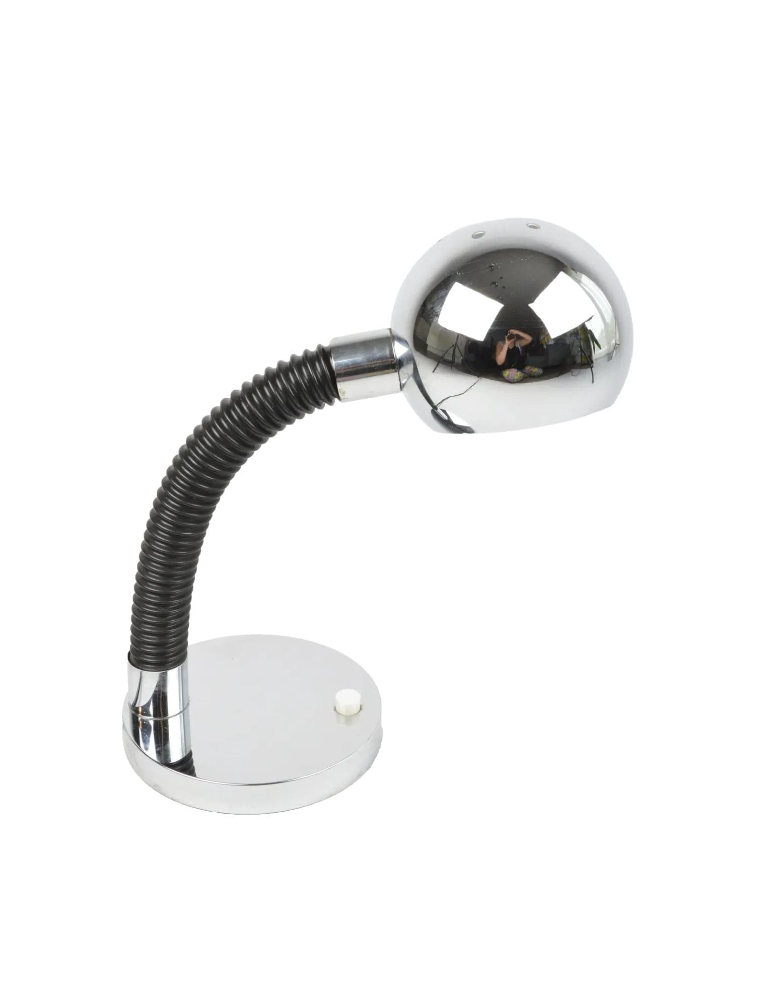 Desk lamp, chrome, black, by E. Hillebrand, Germany, 1970s.