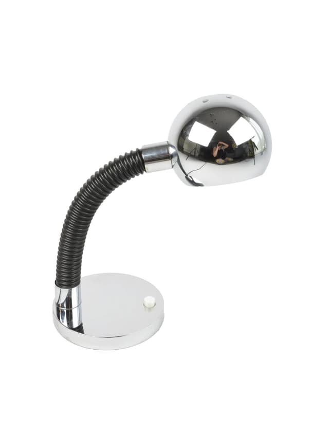 Desk lamp, chrome, black, by E. Hillebrand, Germany, 1970s. - DIMENSION