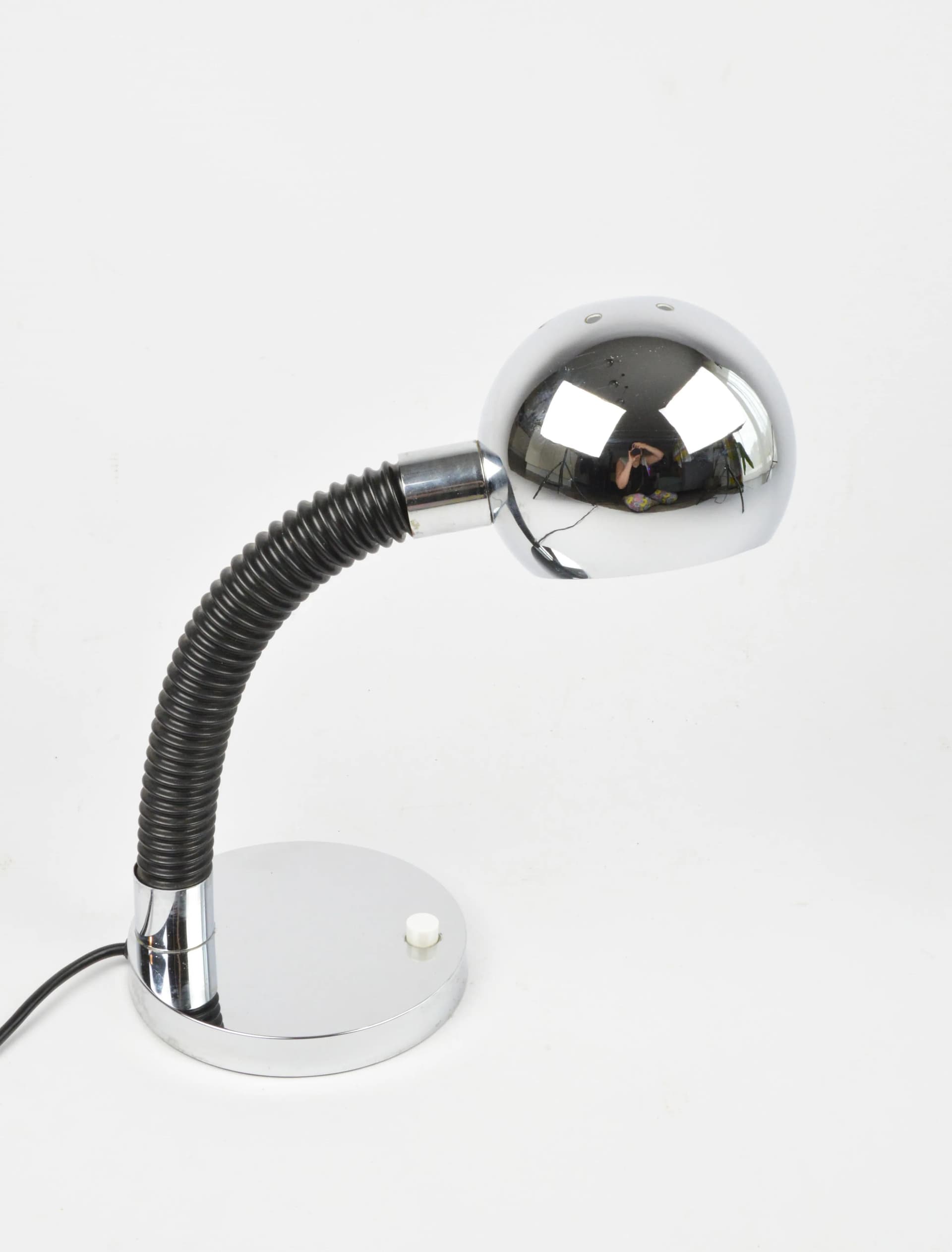 Desk lamp, chrome, black, by E. Hillebrand, Germany, 1970s. - 84092