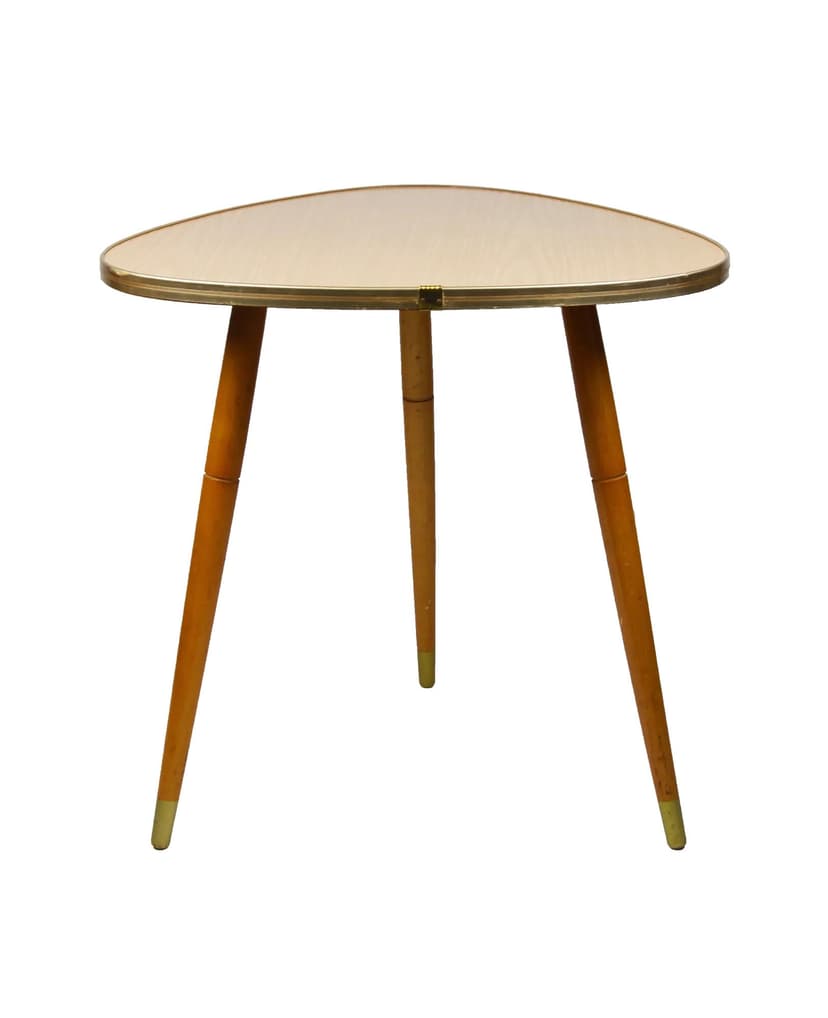 Stolik pomocniczy, beżowy, drewno, Polska, lata 70.