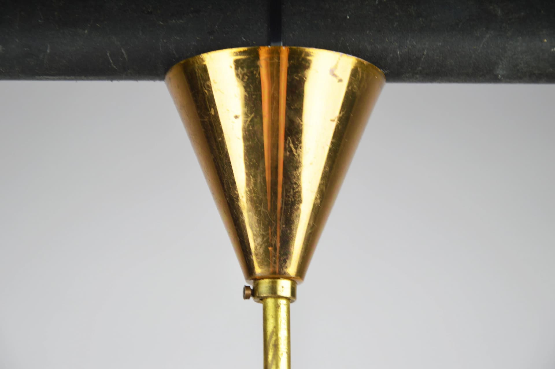 Żyrandol Zeleznobrodske Sklo, złoty, szkło, Czechosłowacja, lata 70. - 84008