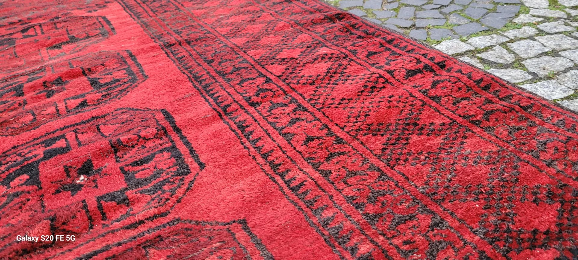 Dywan afgański orientalny 225x325cm, czerwony, wełna, Afganistan, początek XX w. - 87362