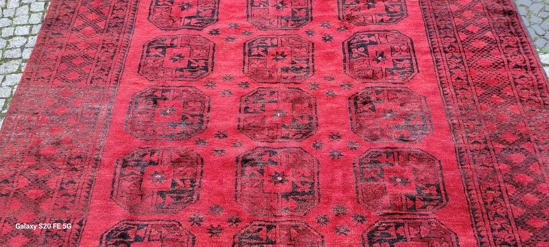 Dywan afgański orientalny 225x325cm, czerwony, wełna, Afganistan, początek XX w. - 87360