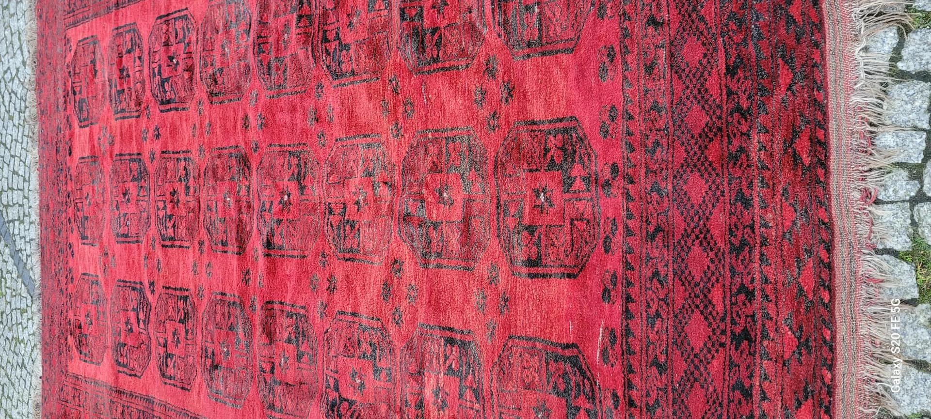 Dywan afgański orientalny 225x325cm, czerwony, wełna, Afganistan, początek XX w. - 87357