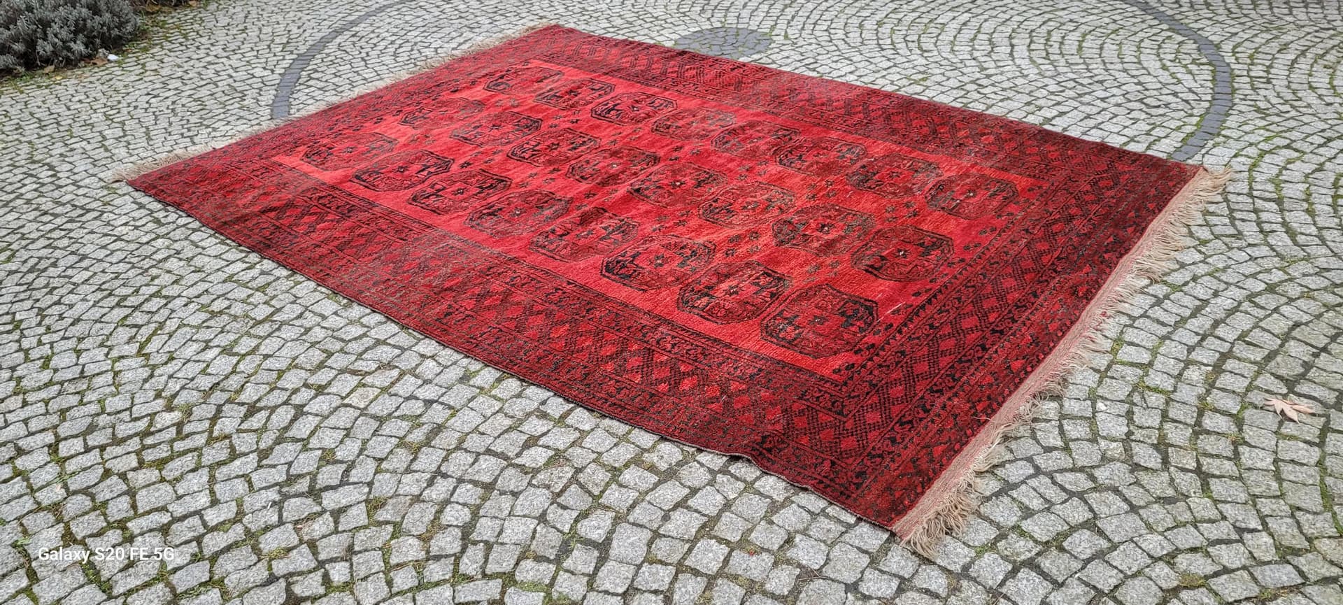 Dywan afgański orientalny 225x325cm, czerwony, wełna, Afganistan, początek XX w. - 87358