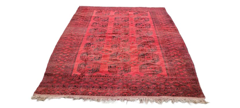 Dywan afgański orientalny 225x325cm, czerwony, wełna, Afganistan, początek XX w.