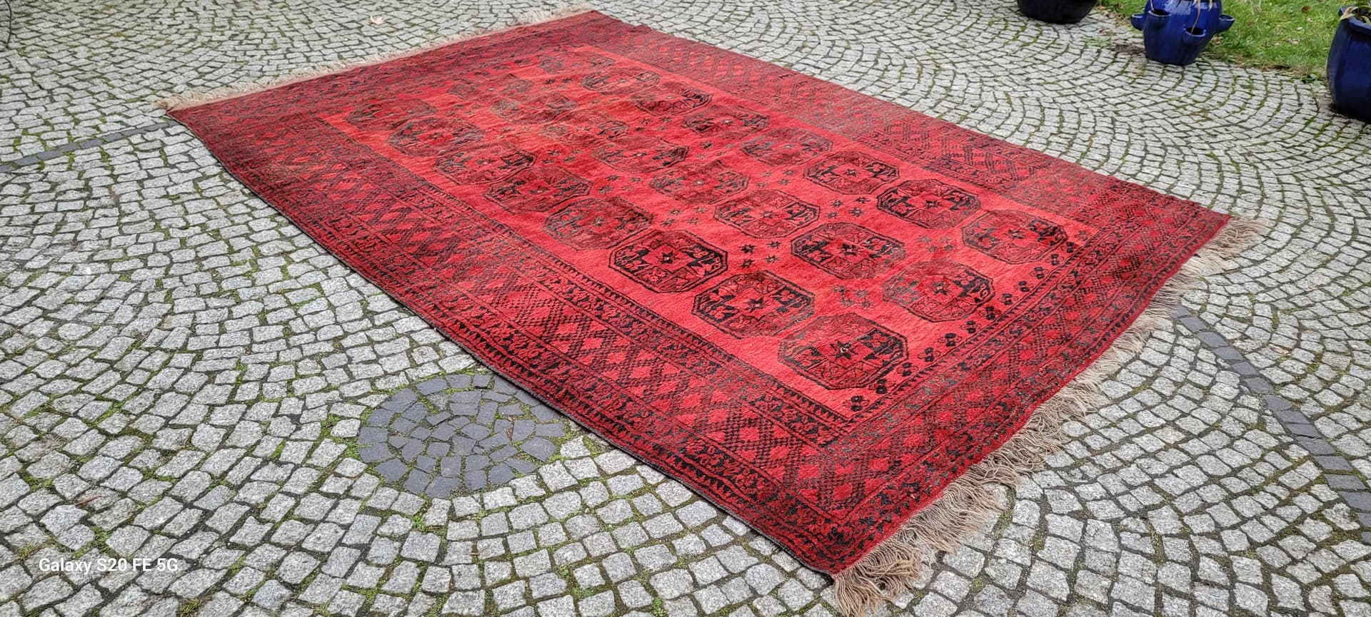 Dywan afgański orientalny 225x325cm, czerwony, wełna, Afganistan, początek XX w. - 87354