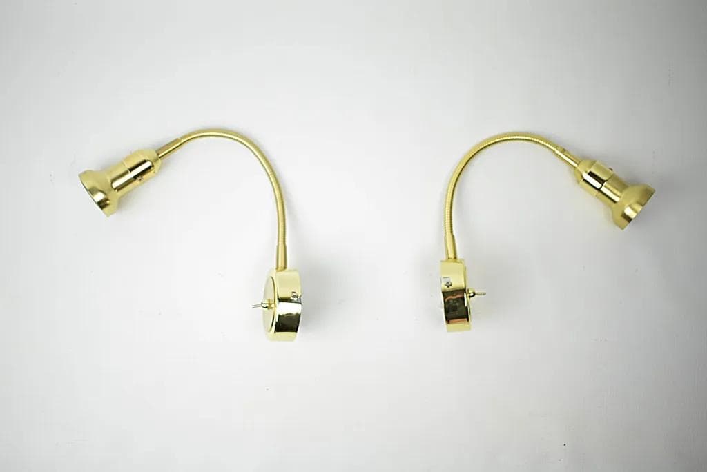 Para kinkietów, złoty, mosiądz, Polska, lata 90. - 83984