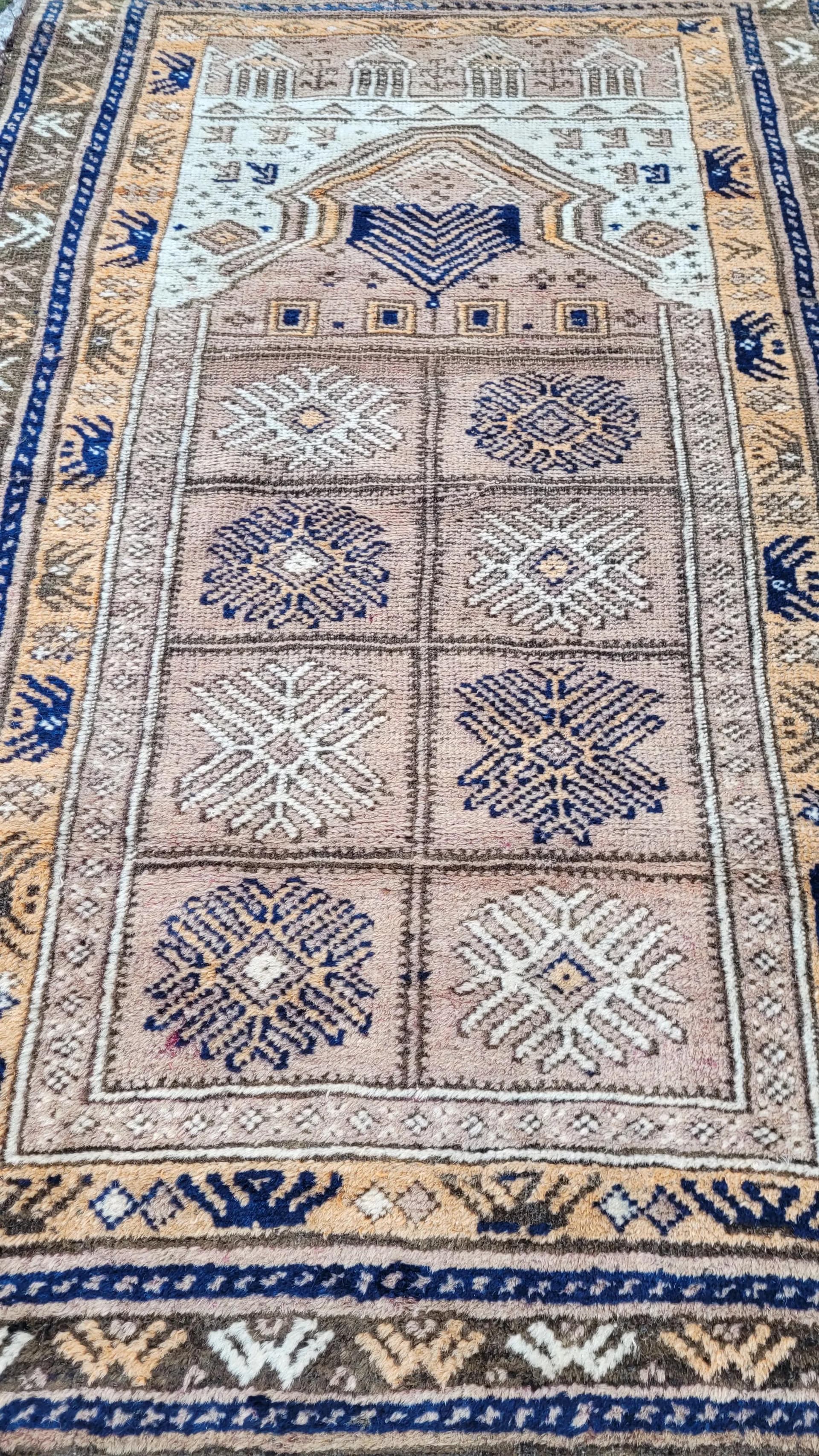 Dywan Beluch, 88x142 cm, beżowy, wełna, Afganistan, pocz. XX w. - 87328