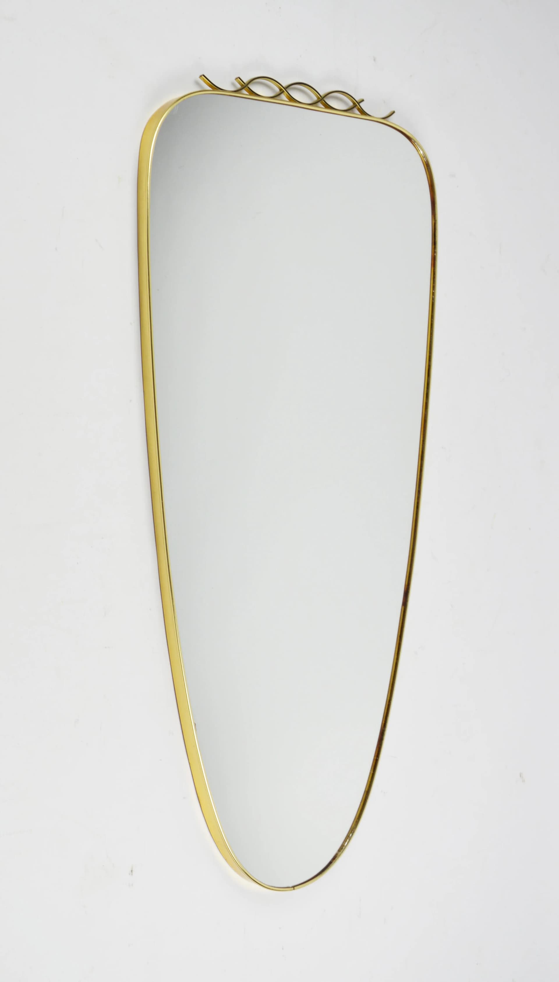 Lustro ścienne, złoty, szkło, Polska, lata 70. - 83925