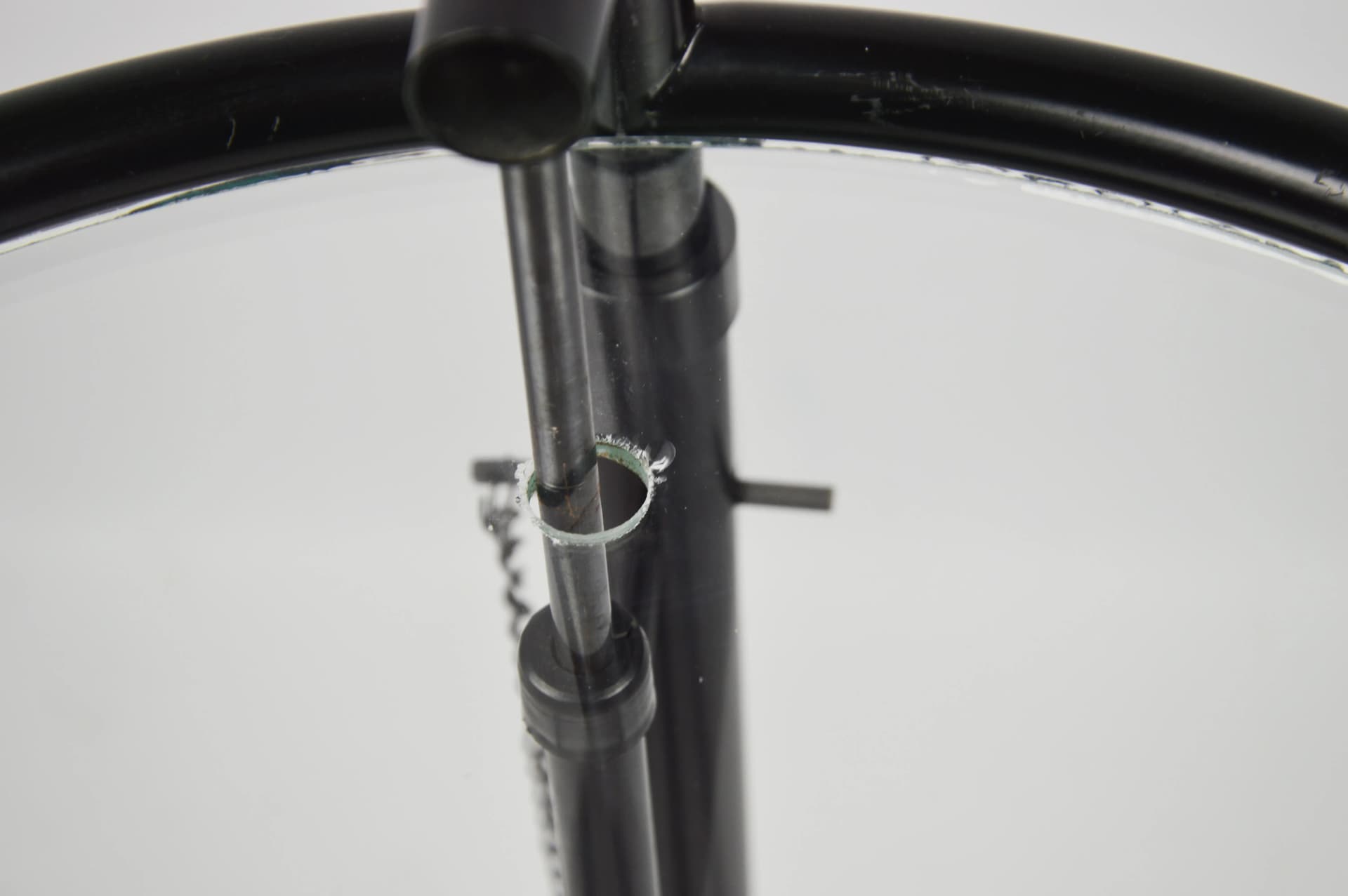 Adjustable side table, black chrome steel, glass, Poland, 1960s. - 83918