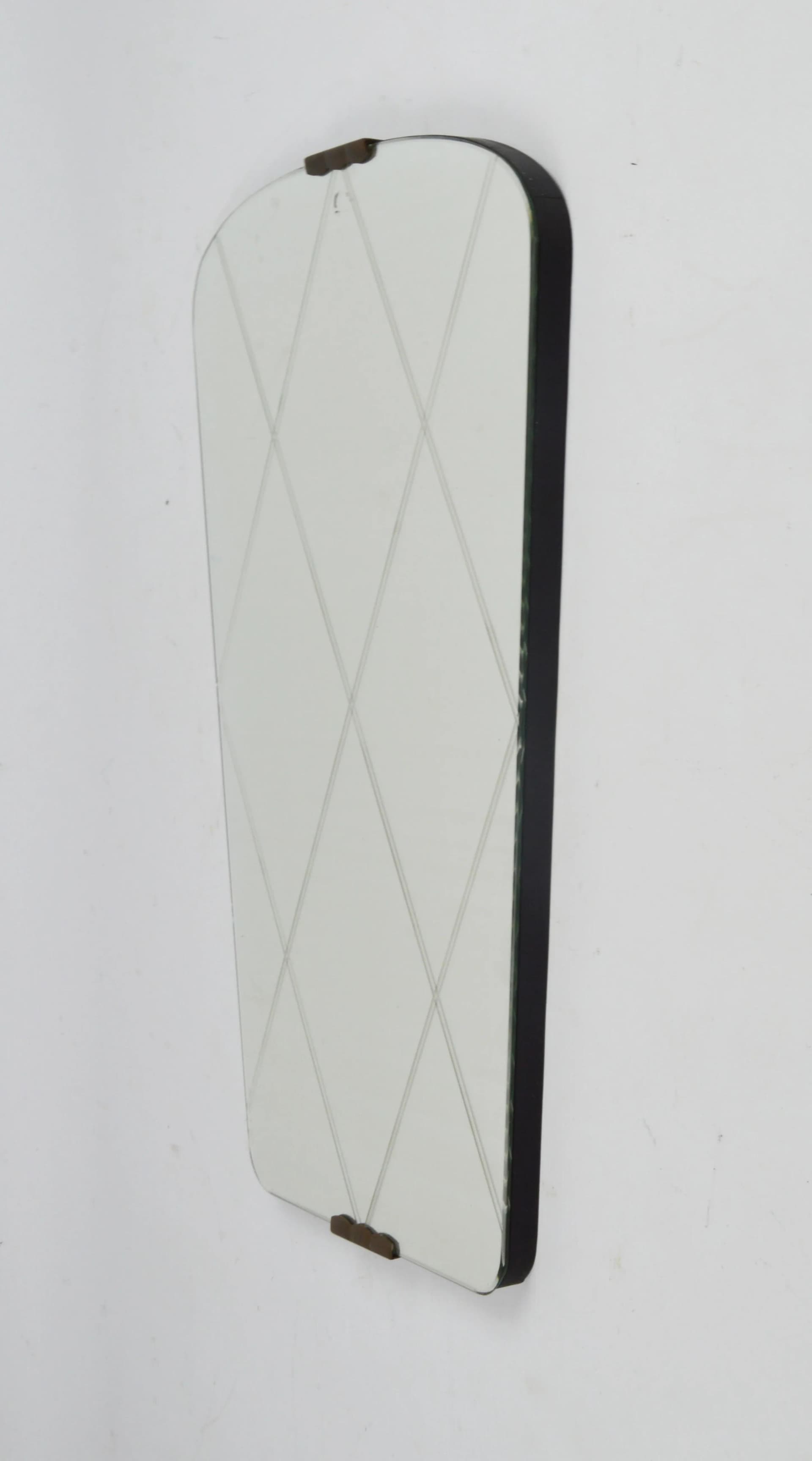 Wall Mirror Rockabilly, transparent glass, Poland, 1960s - 83911