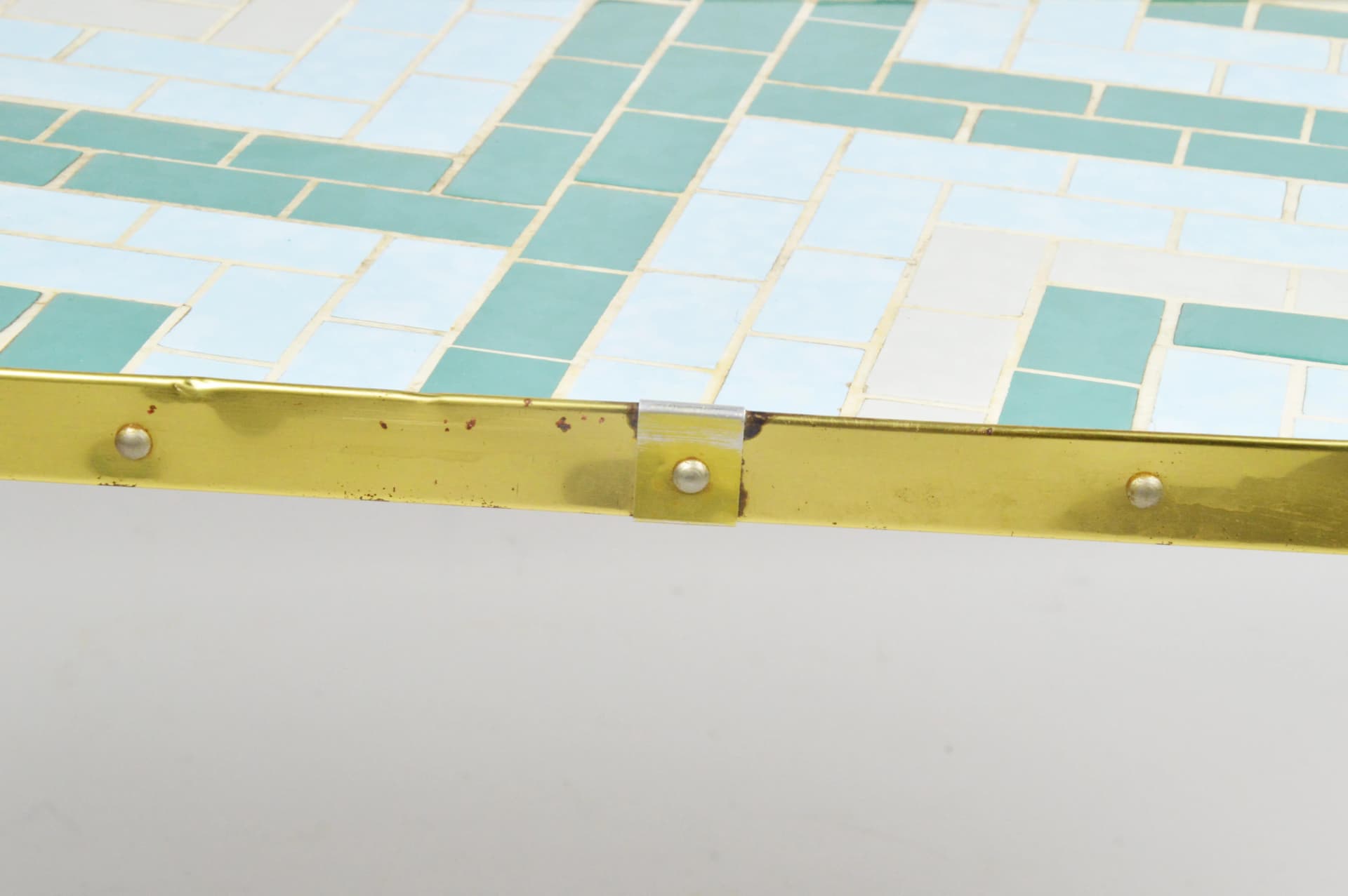 Plant Stand, multicolor mosaic, wood, ceramics, metal, Poland, 1970s. - 83897