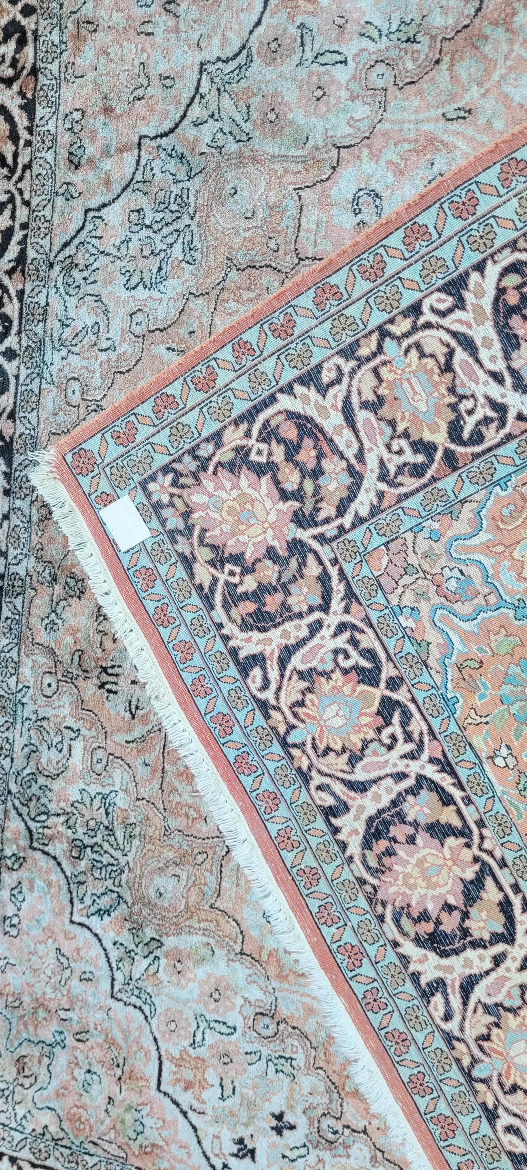 Dywan Ghom 187x280 cm, jedwab kremowy, Indie - 87290