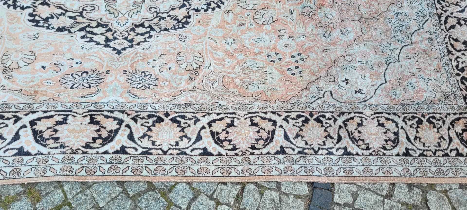 Dywan Ghom 187x280 cm, jedwab kremowy, Indie - 87292