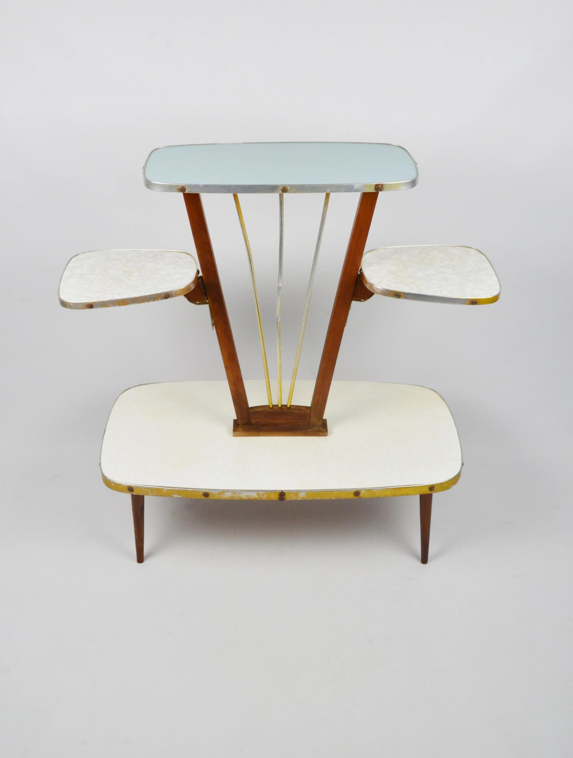 Plant Stand Rockabilly, multicolor wood, metal, Poland, 1960s. - 83874