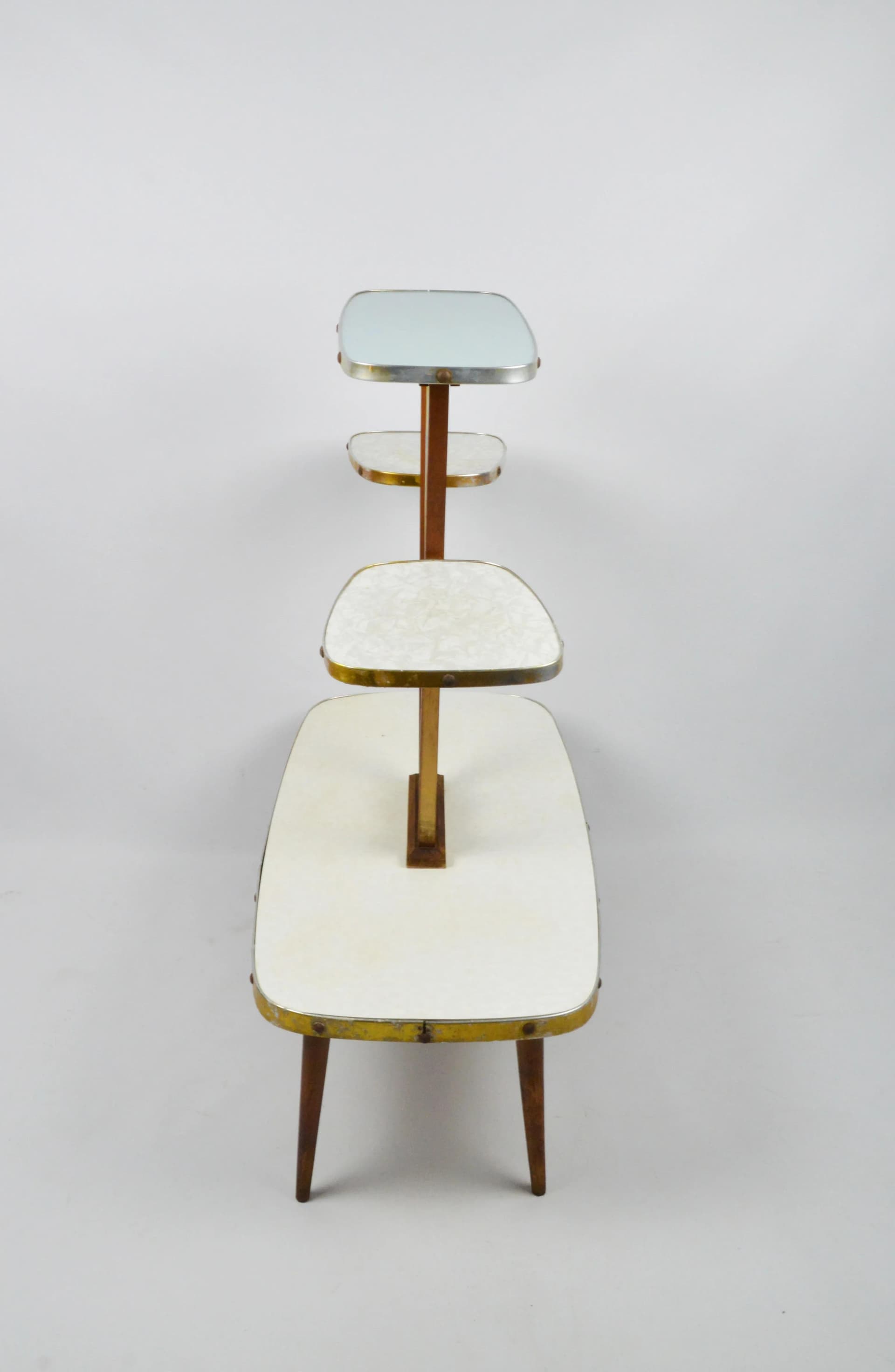 Plant Stand Rockabilly, multicolor wood, metal, Poland, 1960s. - 83875