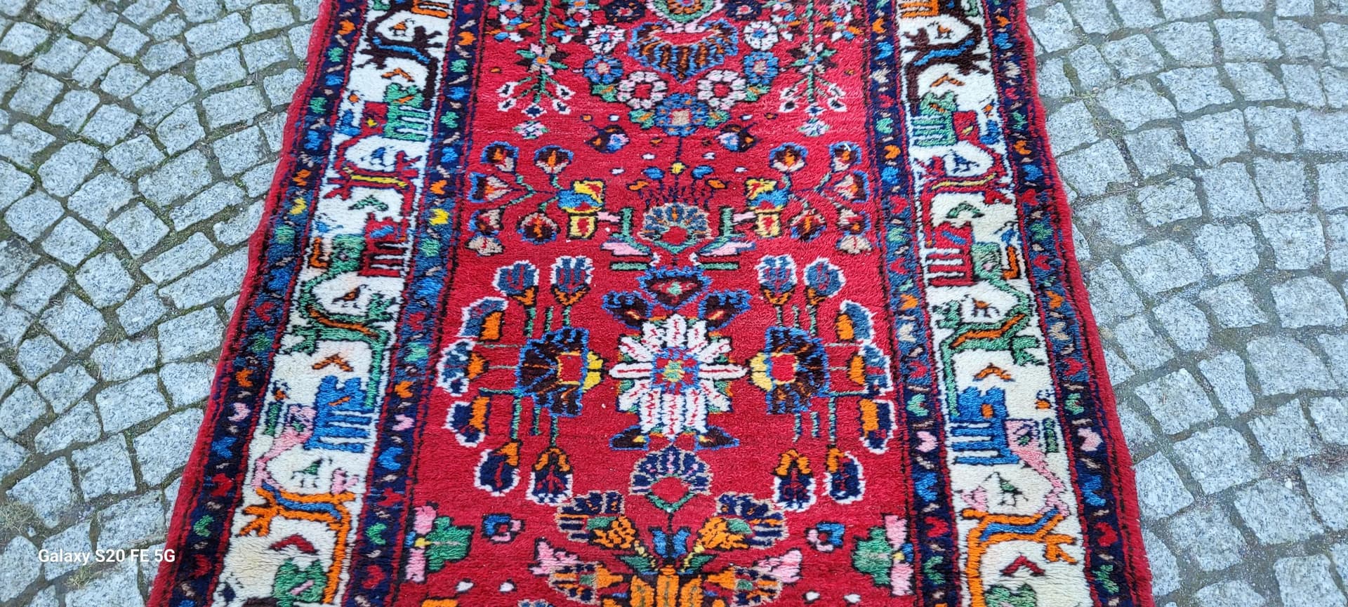 Dywan Lilian, 310x109 cm, czerwony, wełna, Iran, lata 20. - 87283