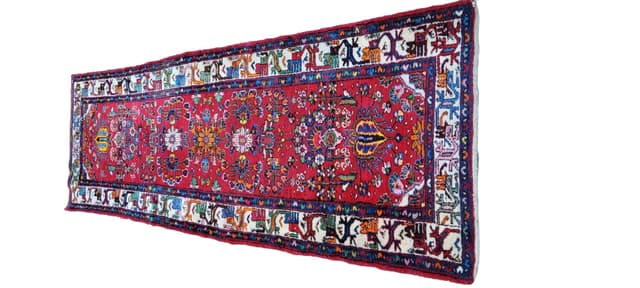 Dywan Lilian, 310x109 cm, czerwony, wełna, Iran, lata 20. - WYMIARY