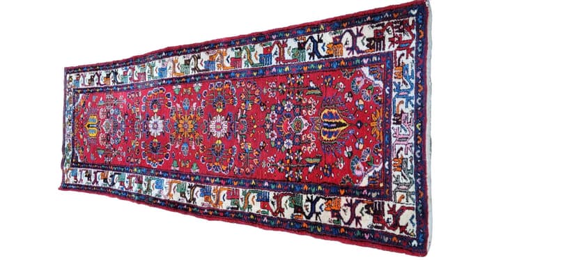 Dywan Lilian, 310x109 cm, czerwony, wełna, Iran, lata 20.