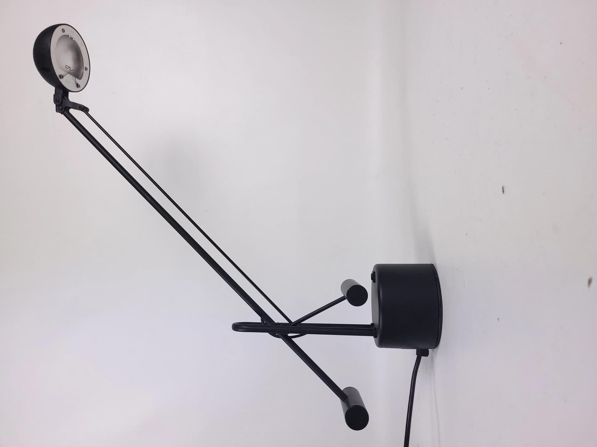 Lampa biurkowa, czarna, metal, Polska, lata 80. - 83835