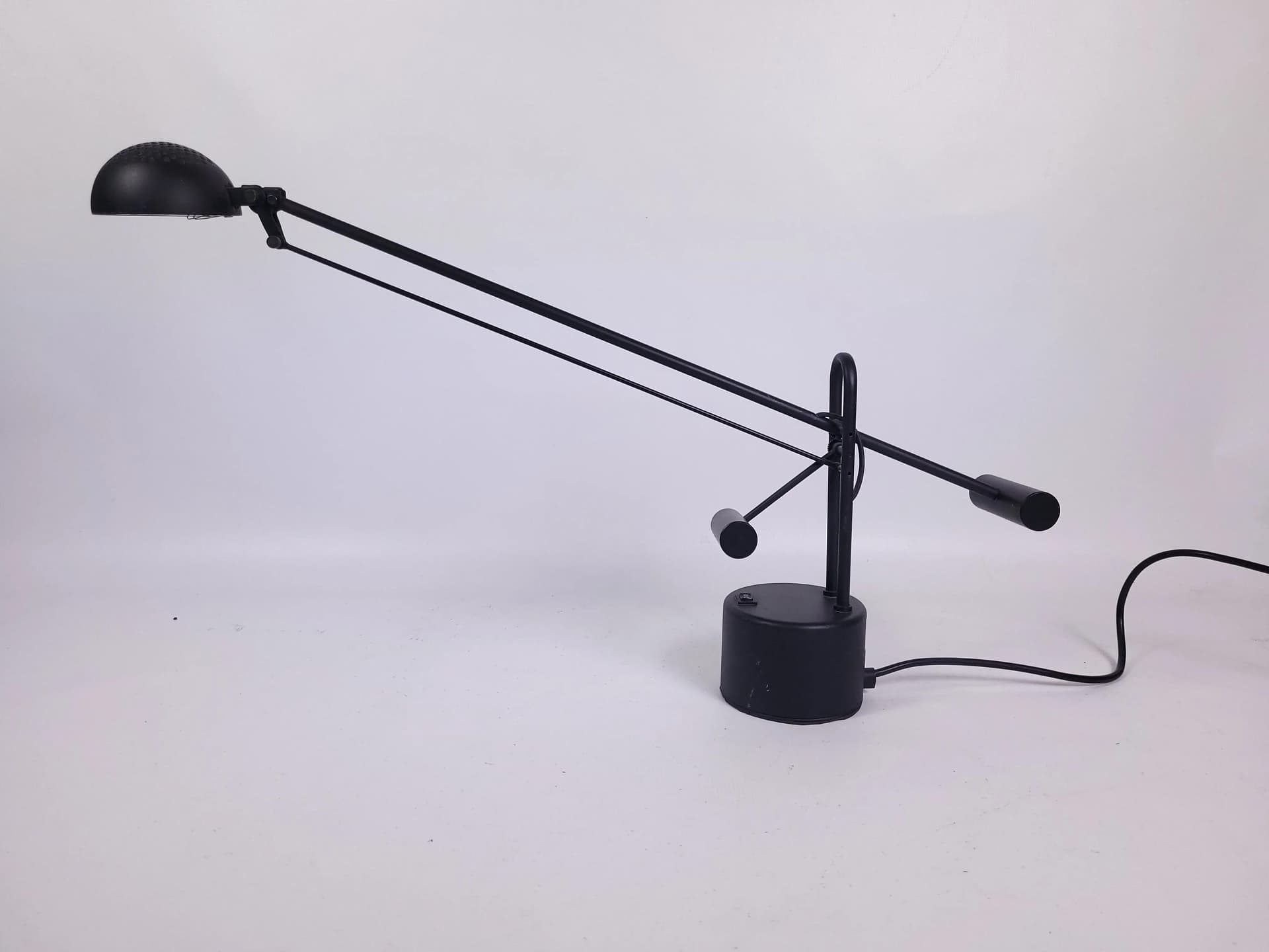 Lampa biurkowa, czarna, metal, Polska, lata 80. - 83831