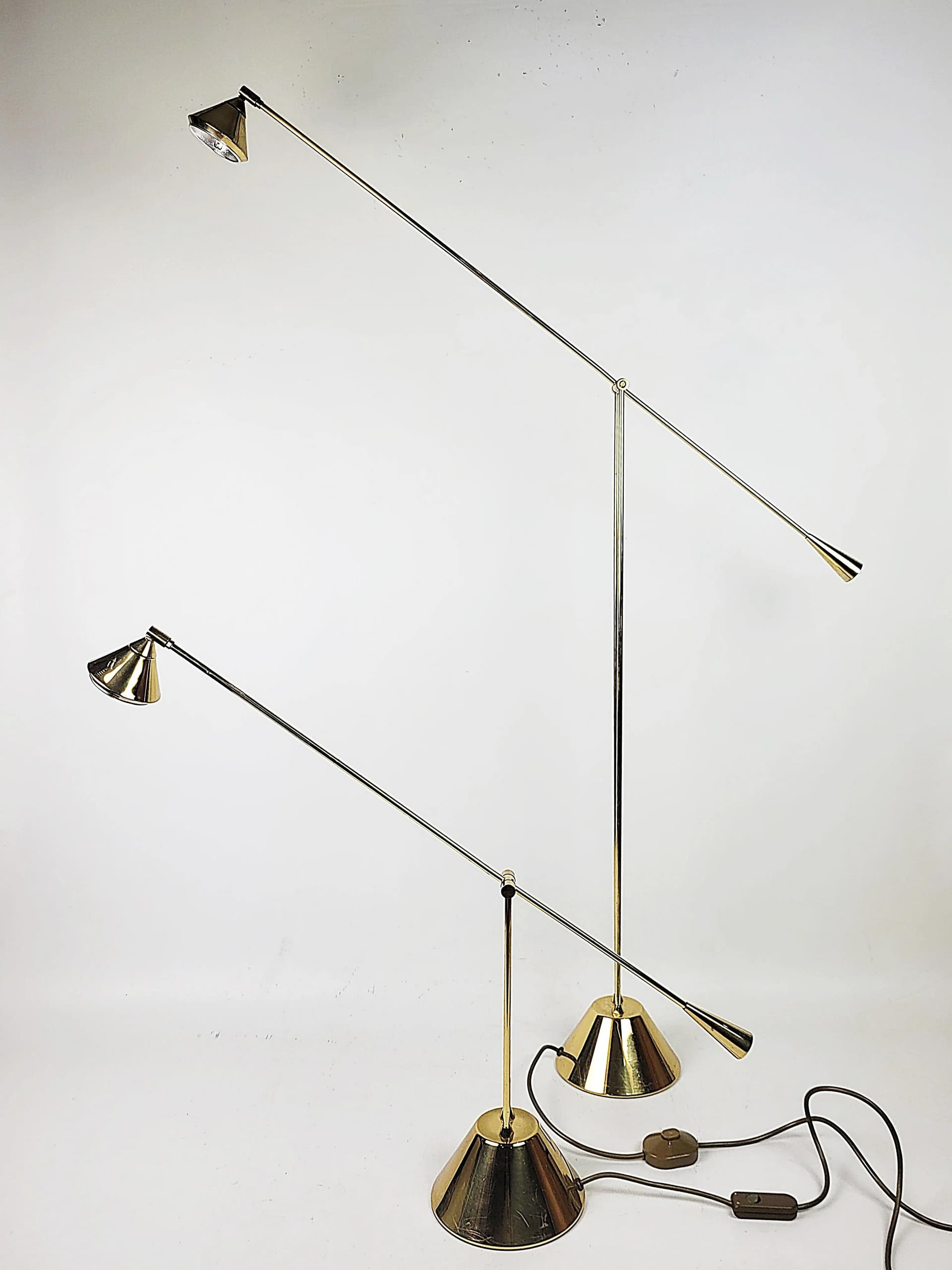 Lampa biurkowa, złoty, metal, lata 80. - 83822