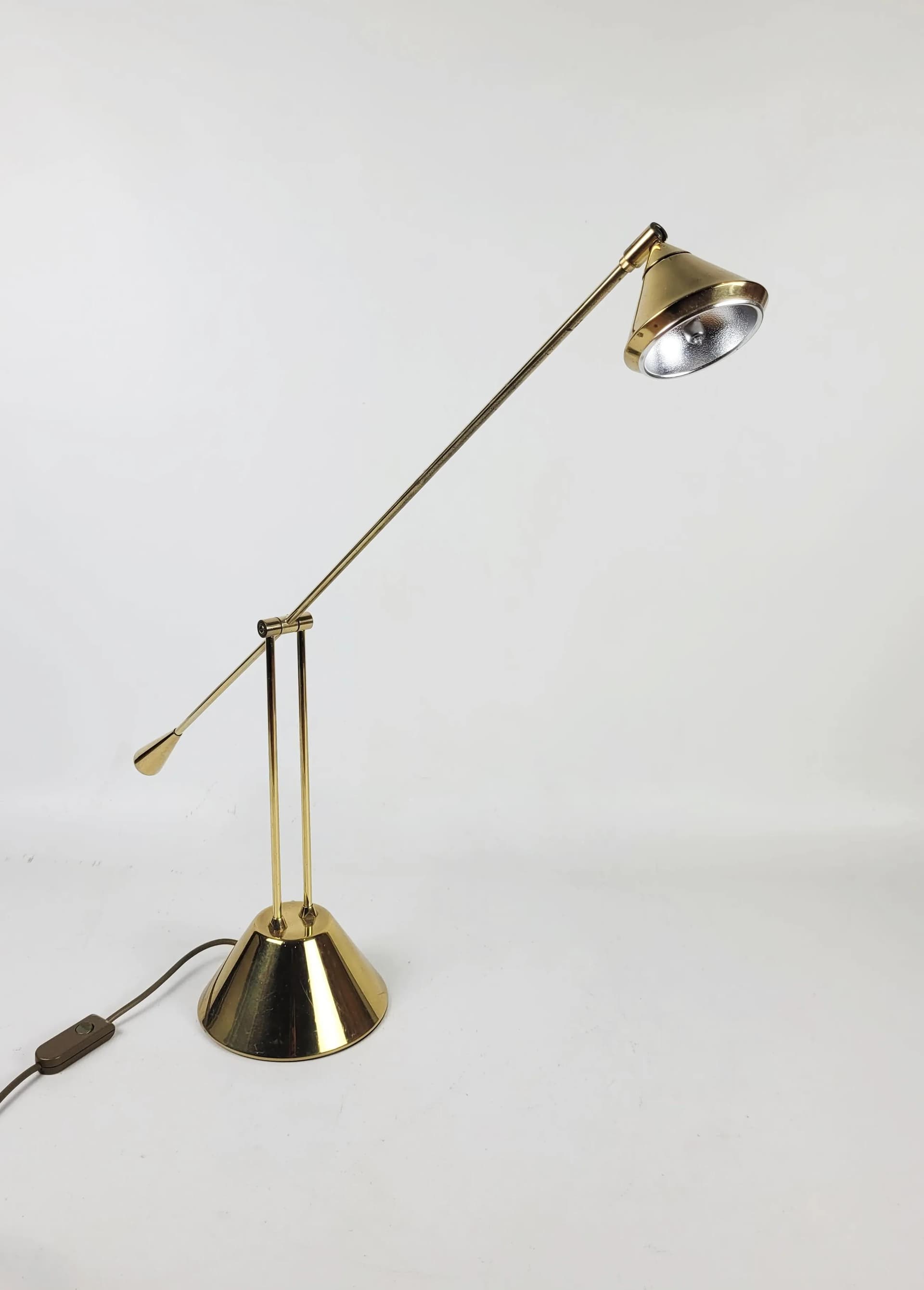 Lampa biurkowa, złoty, metal, lata 80. - 83818