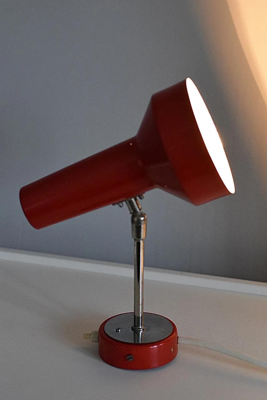 Kinkiet, czerwony, metal, Niemcy, lata 70. - 83796