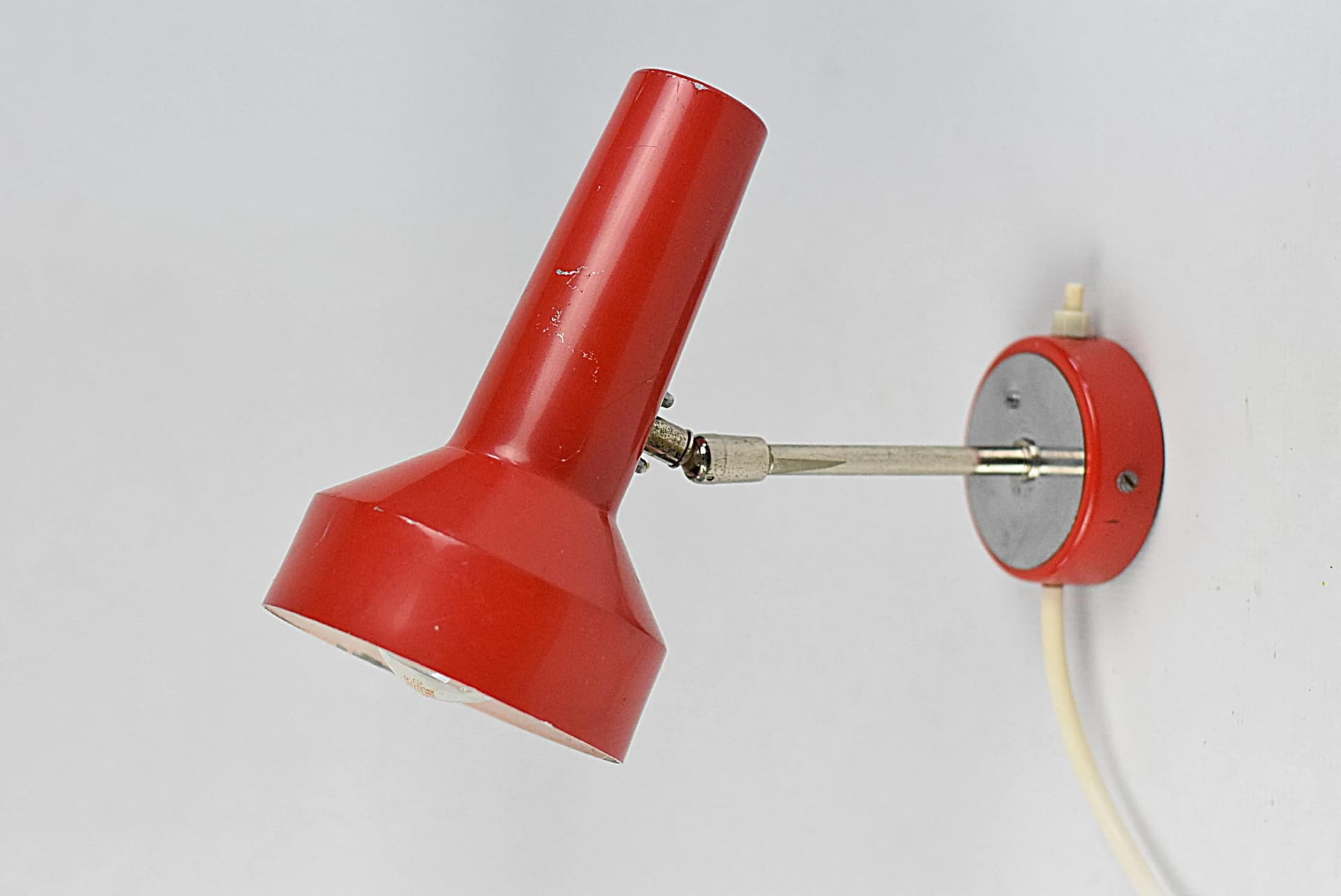 Kinkiet, czerwony, metal, Niemcy, lata 70. - 83797