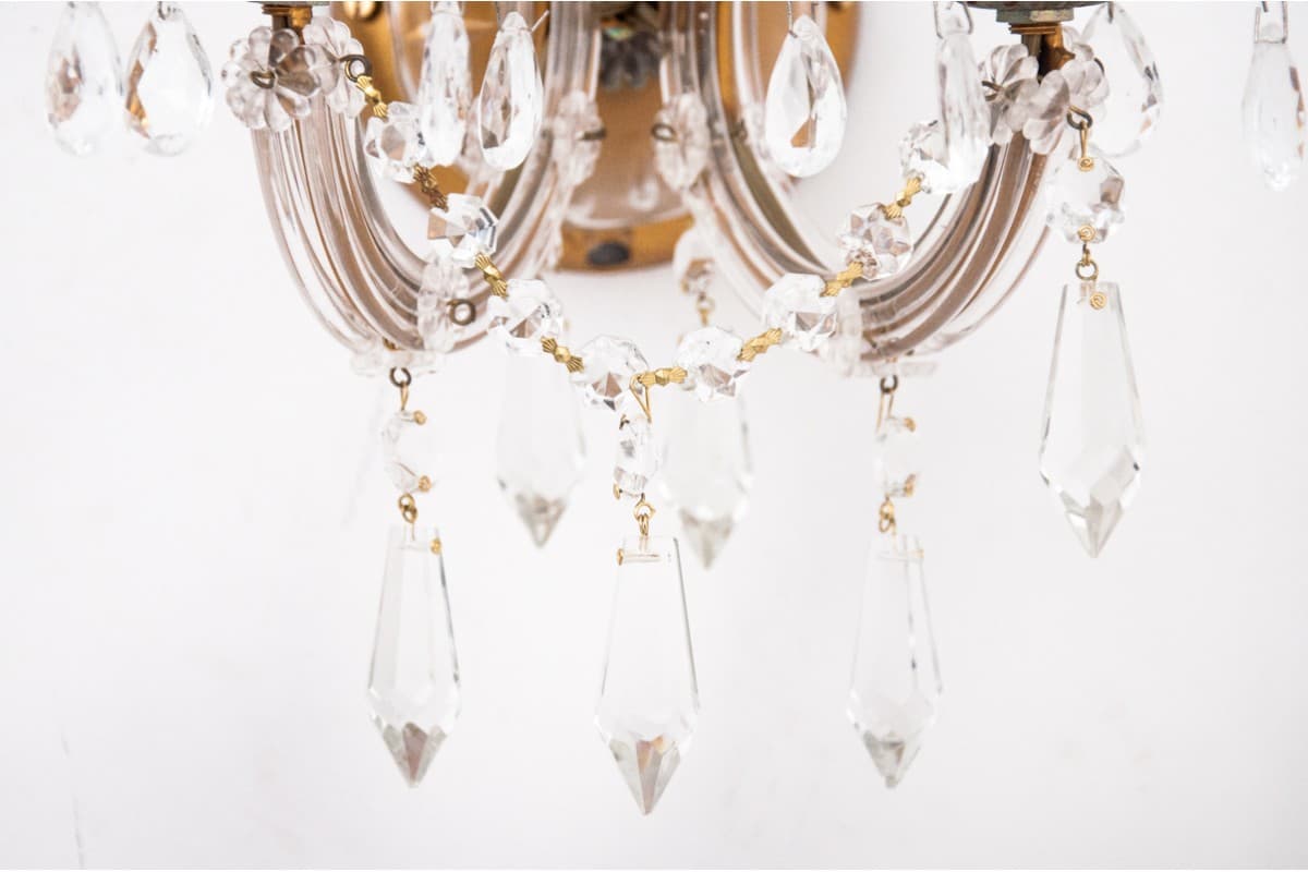 Golden Crystal Wall Sconces, France, 1960s - 57754