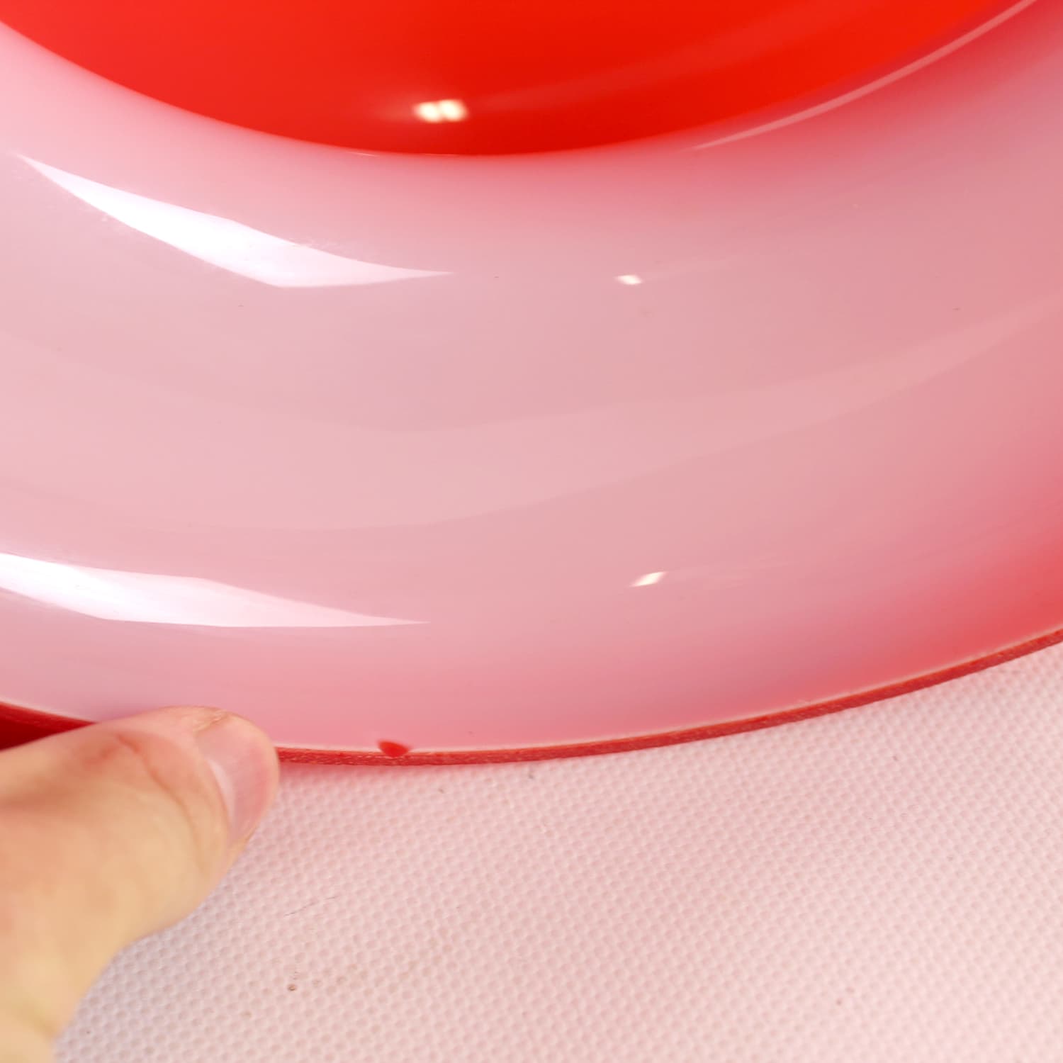 Ceiling light shade, red glass, OPP Jihlava, Czechoslovakia, 1960s - 89396