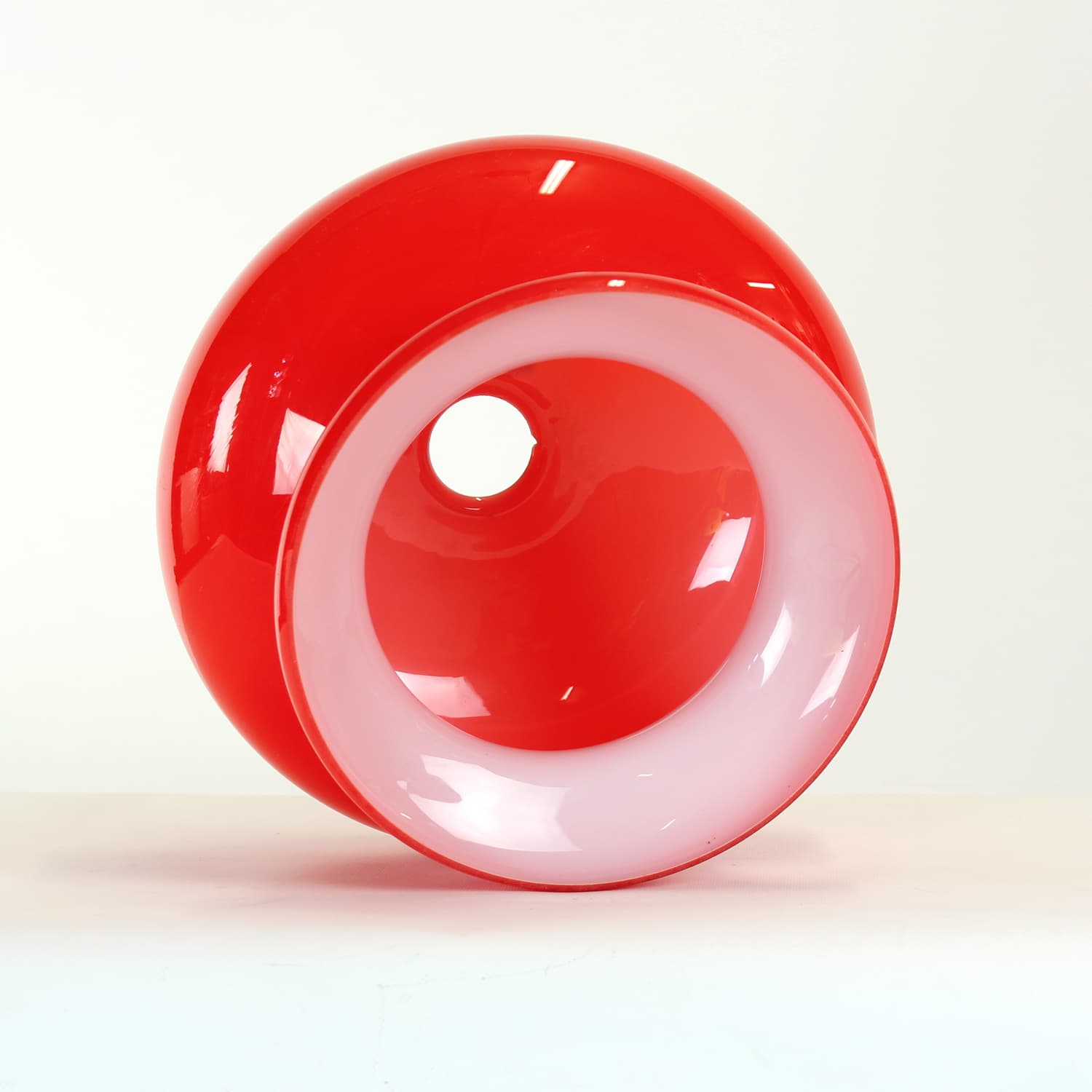 Ceiling light shade, red glass, OPP Jihlava, Czechoslovakia, 1960s - 89391