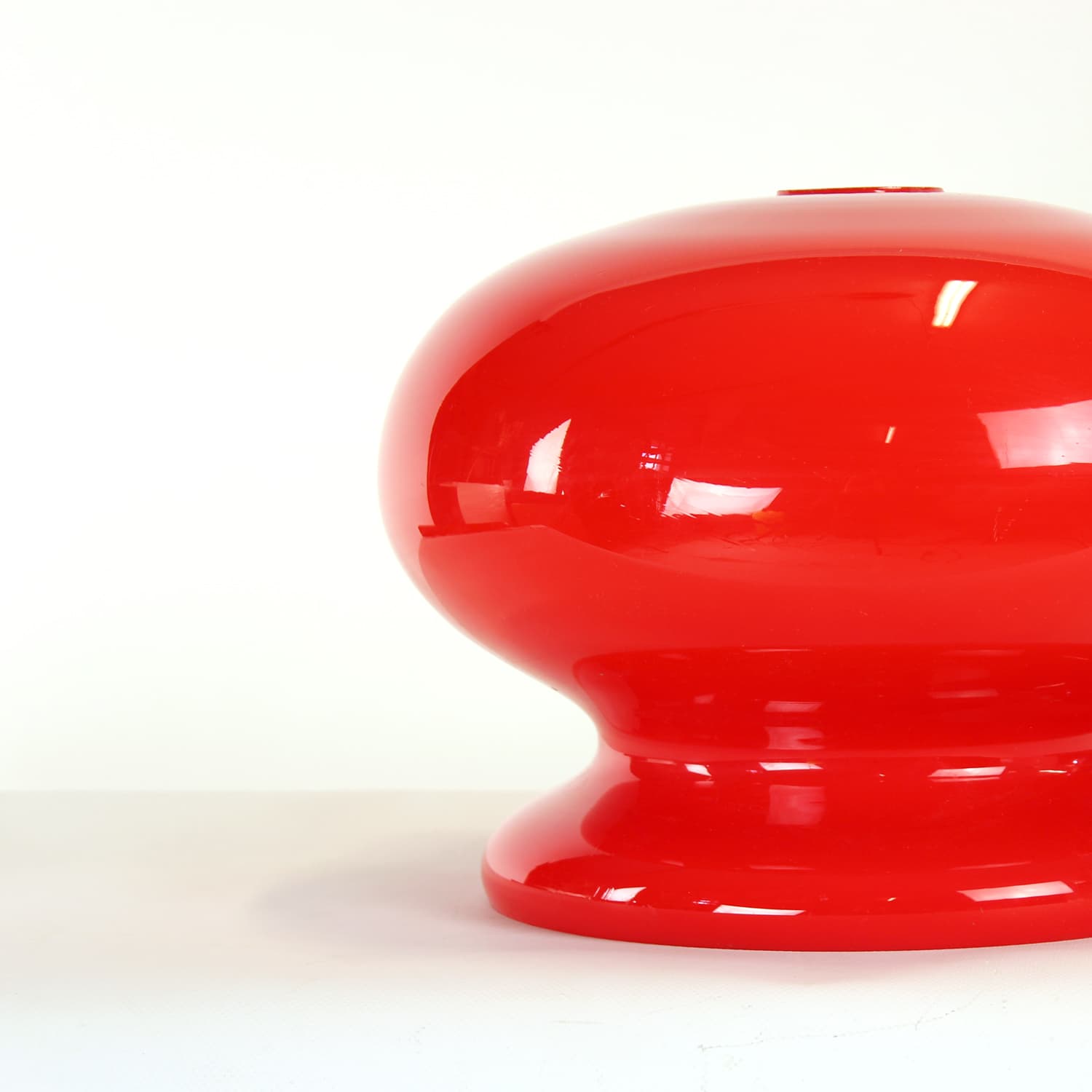 Ceiling light shade, red glass, OPP Jihlava, Czechoslovakia, 1960s - 89390