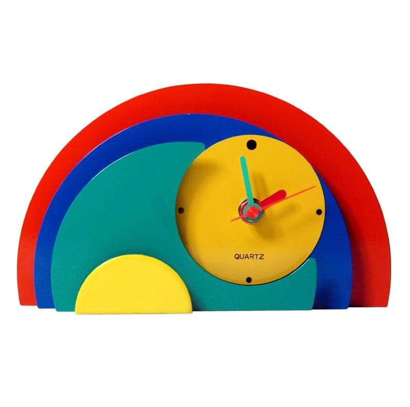 Multicolor Table Clock, Memphis Style, Taiwan, 1980s