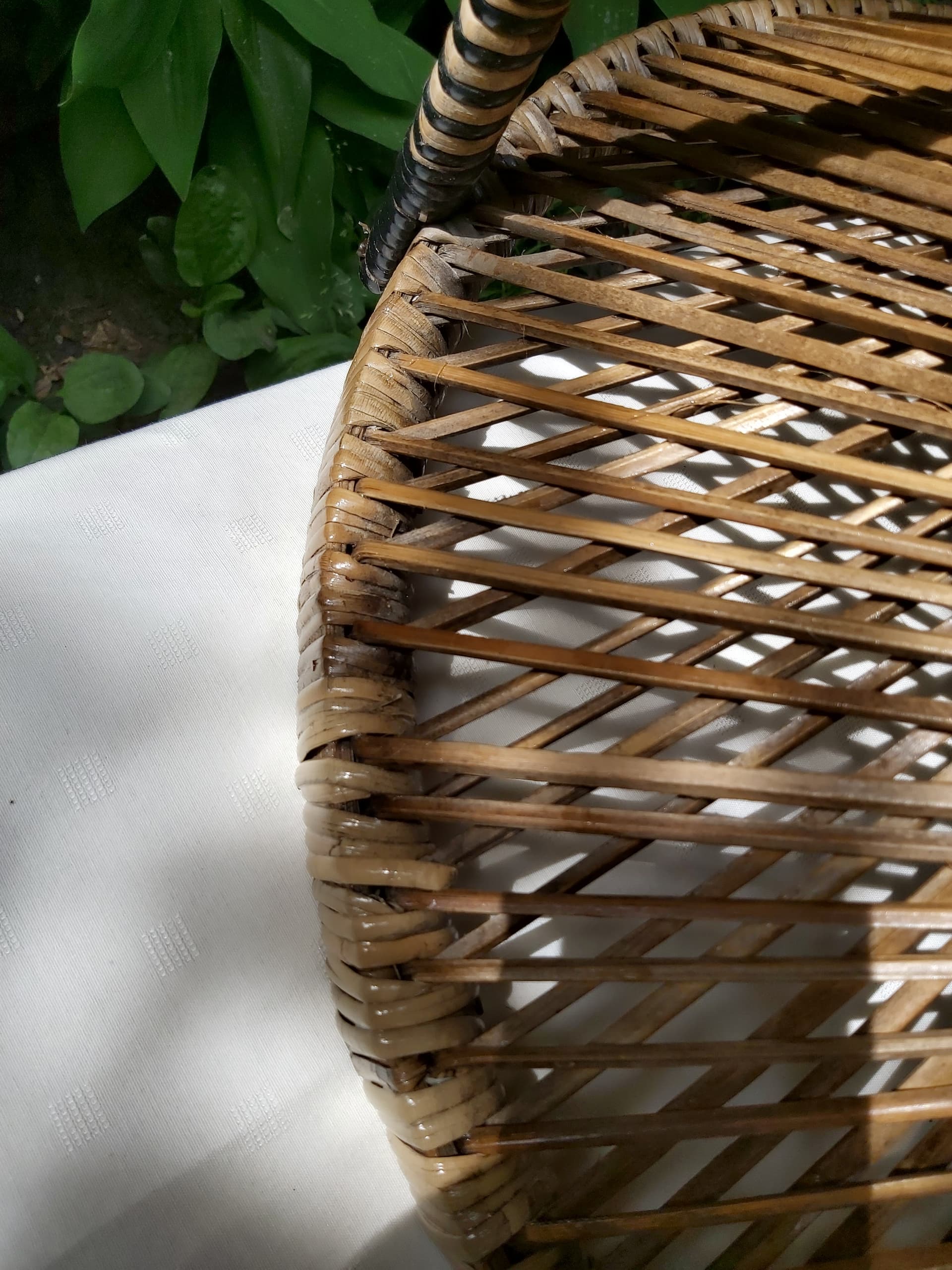 Fotel Emmanuelle, beżowy, rattan, Niemcy, lata 70. - 90092