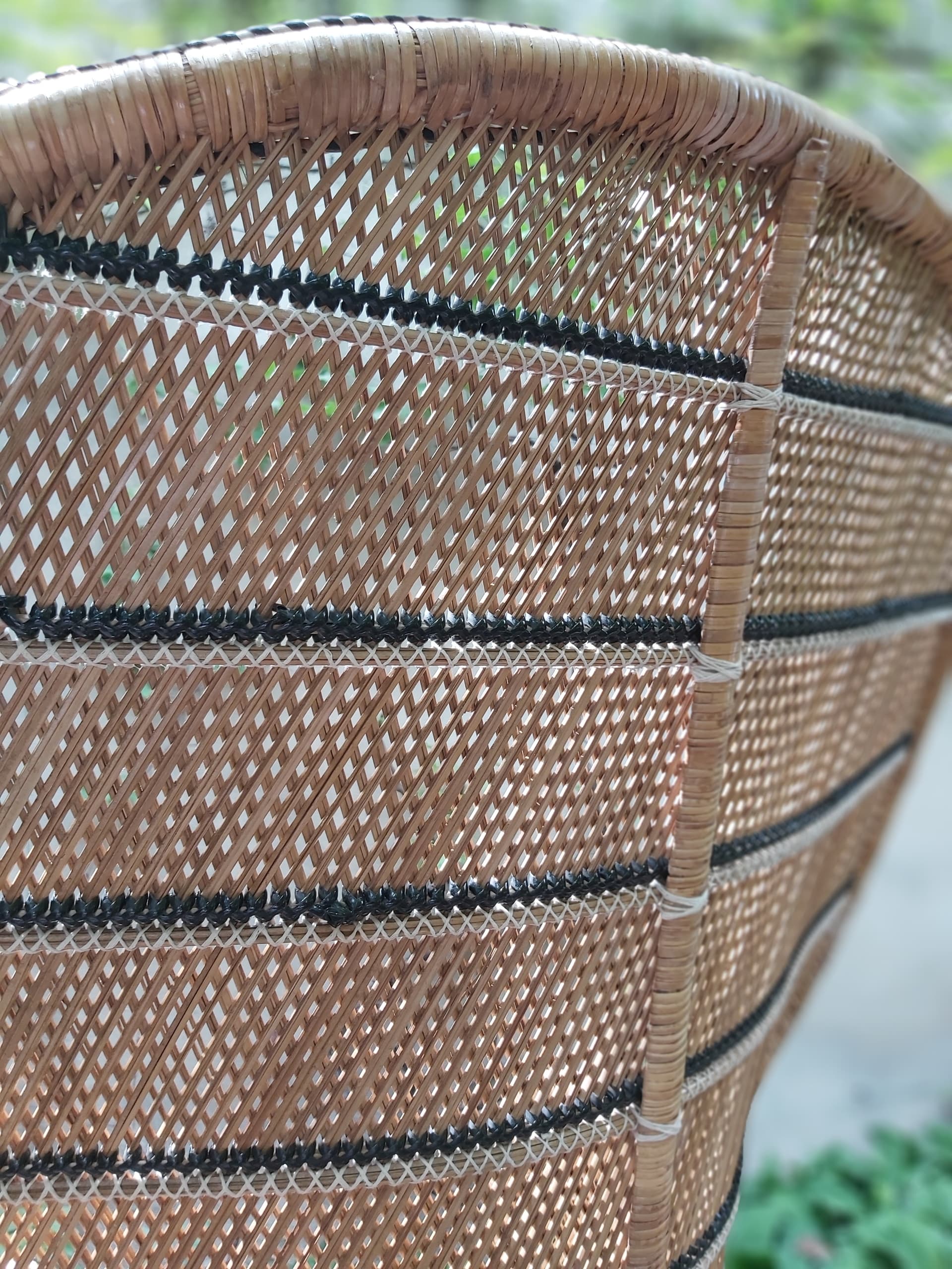 Fotel Emmanuelle, beżowy, rattan, Niemcy, lata 70. - 90094