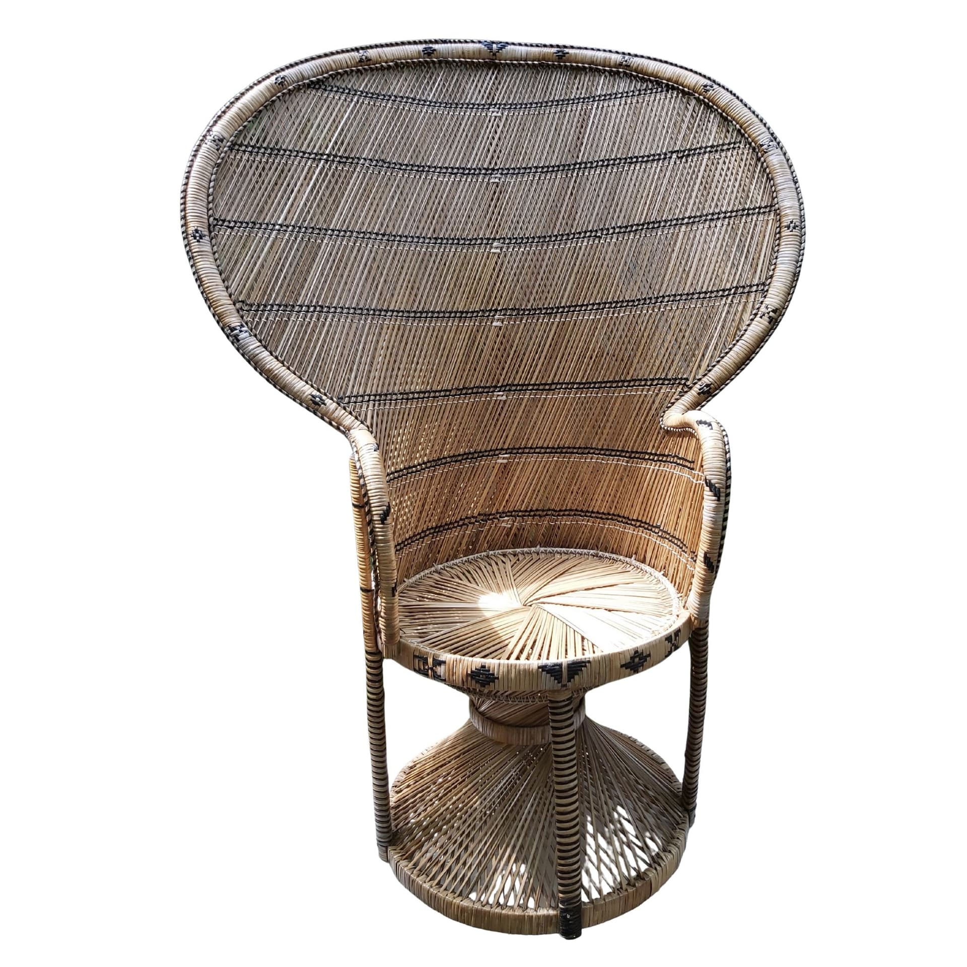 Fotel Emmanuelle, beżowy, rattan, Niemcy, lata 70. - 94016