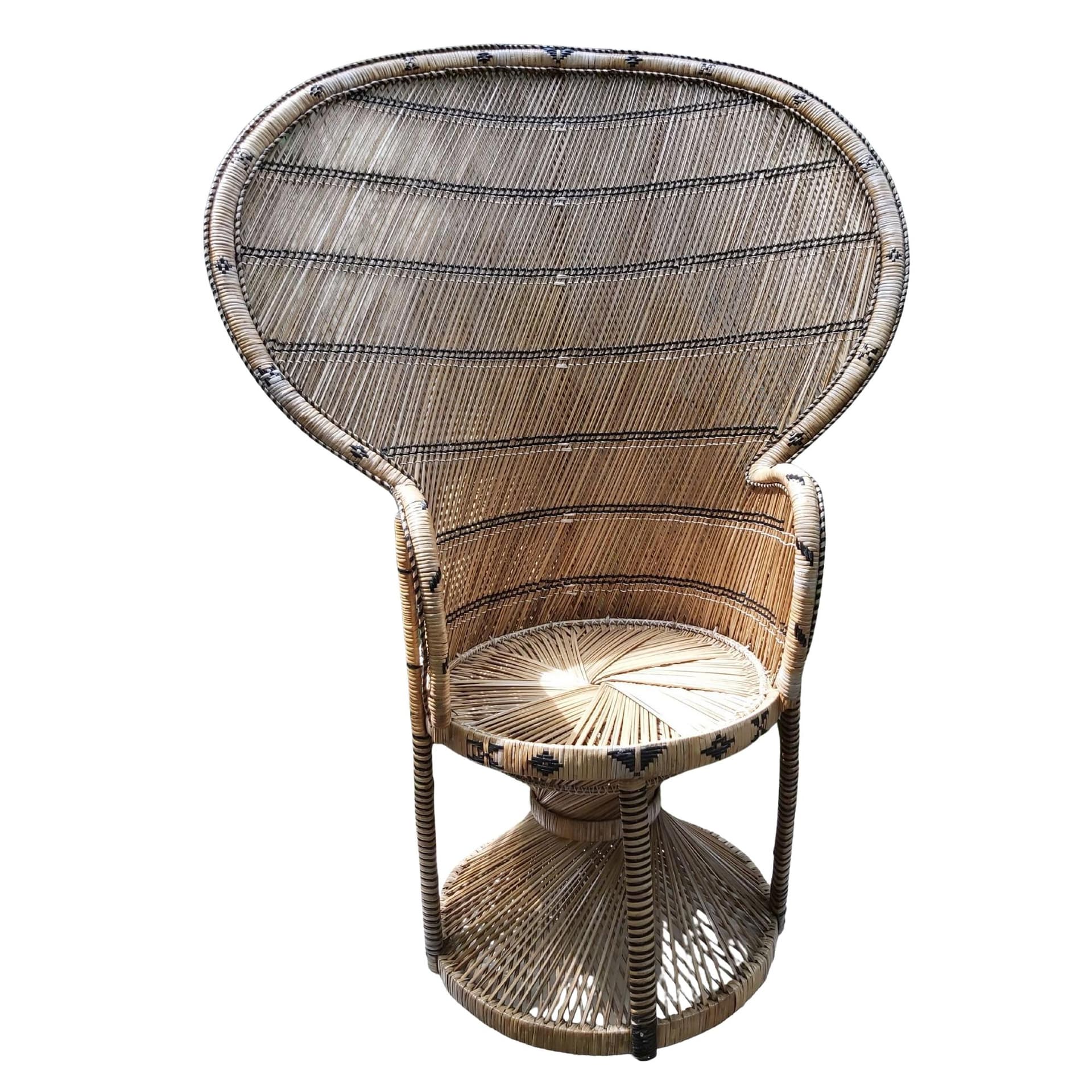 Fotel Emmanuelle, beżowy, rattan, Niemcy, lata 70.