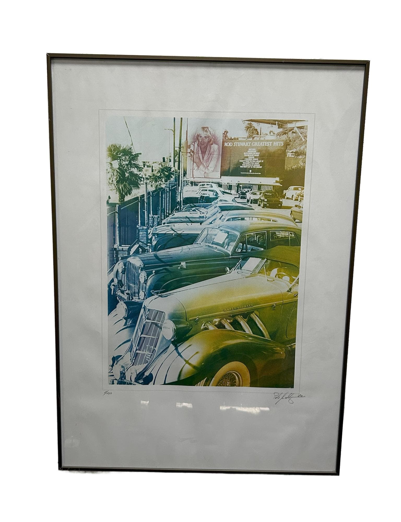 Plakat Rod Stewart 50x70 cm, niebieski, papier, lata 60.