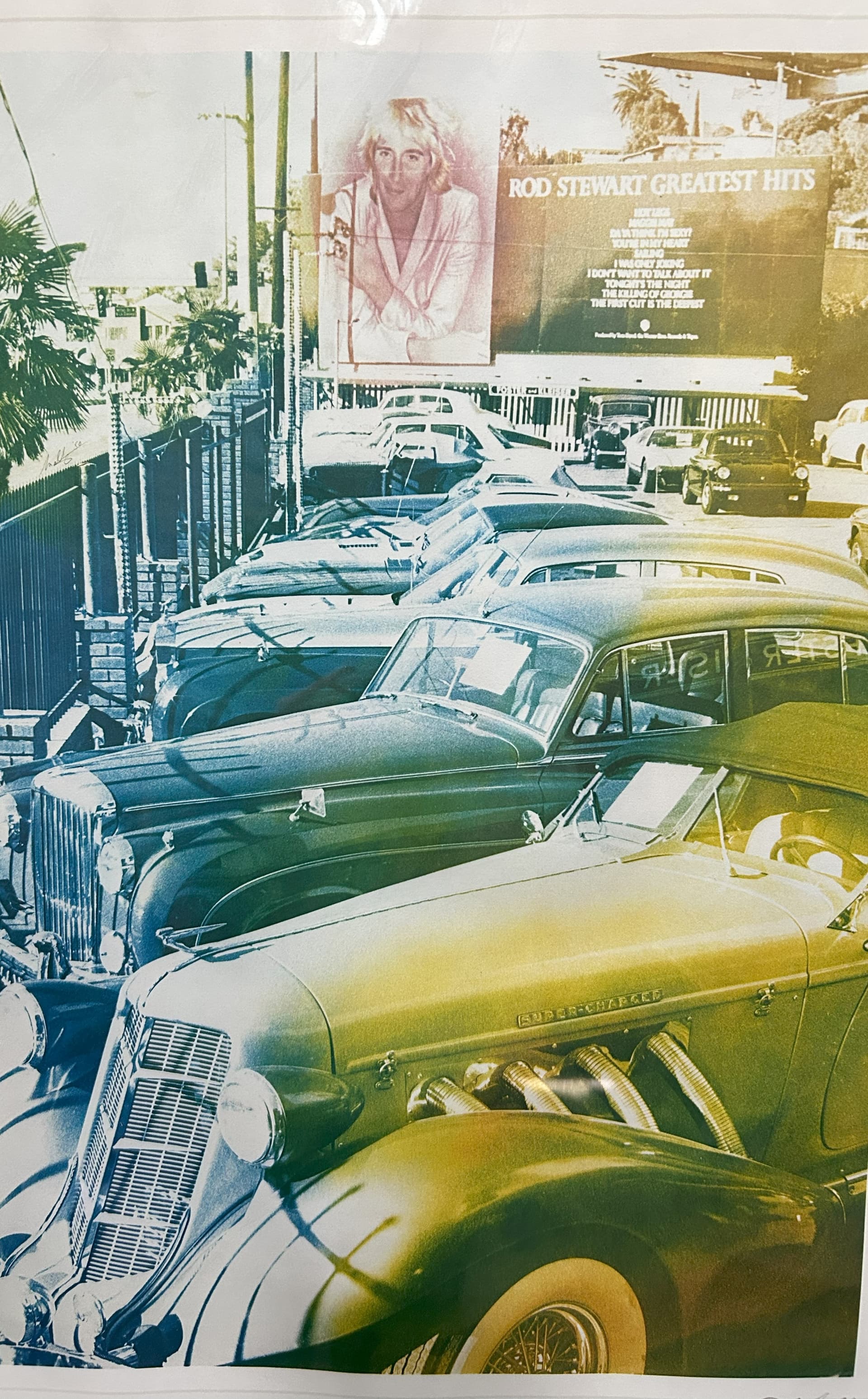 Plakat Rod Stewart 50x70 cm, niebieski, papier, lata 60. - 90194